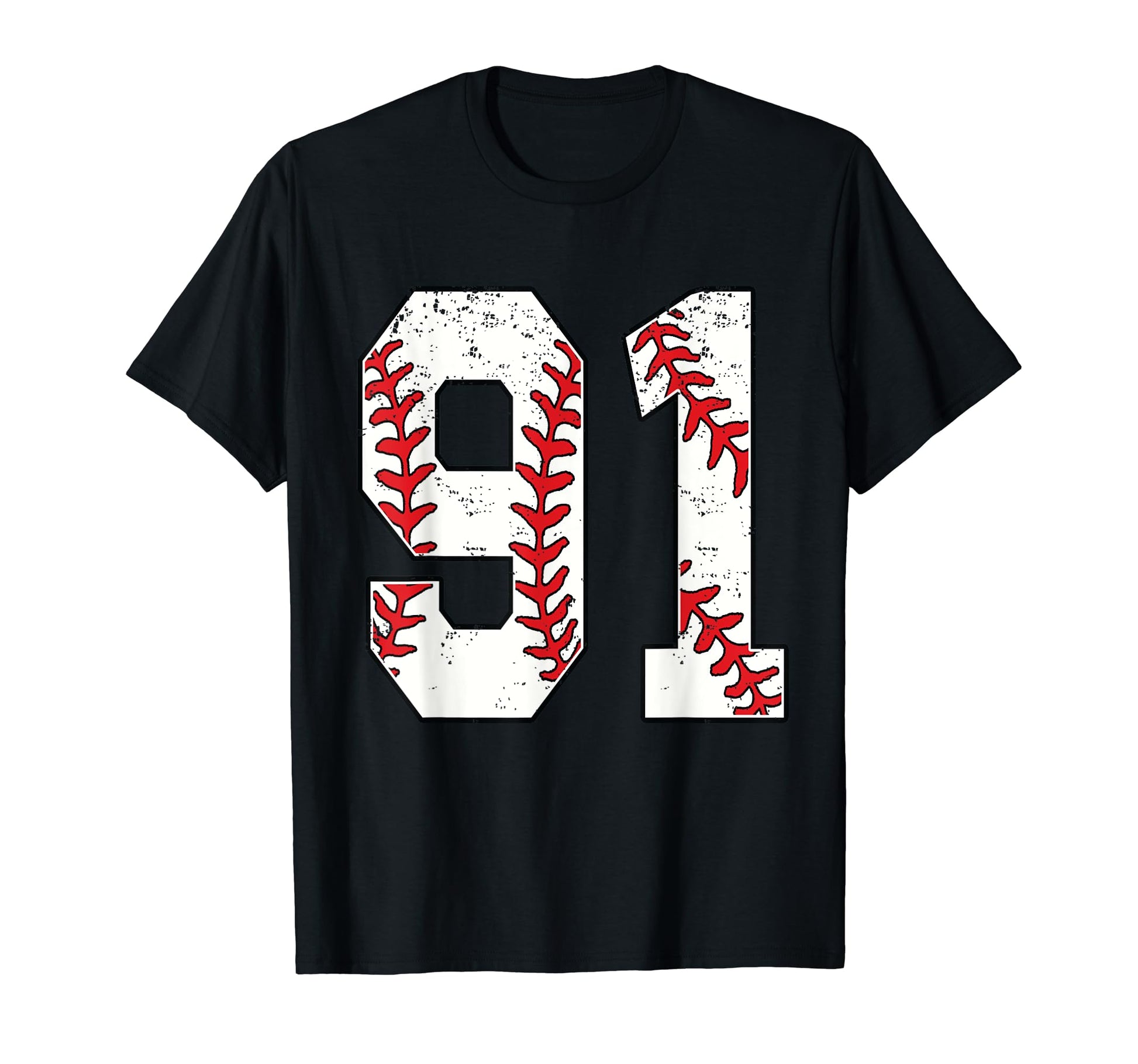Number 91 Baseball 91 Jersey Number T-Shirt - Graphic Print Men Women - T-Shirt, Sweatshirt, Hoodie