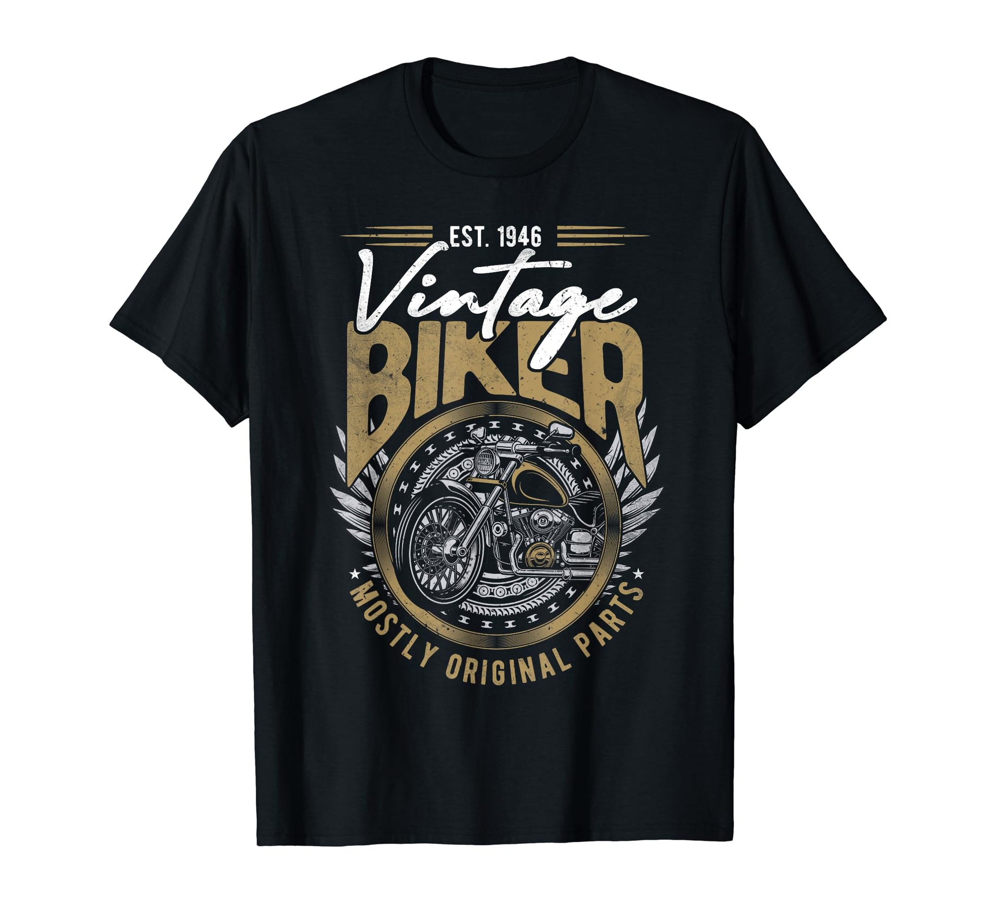 Motorcycle Biker Birthday Born 1946 T-Shirt - Fun Novelty Design Men Women - T-Shirt, Sweatshirt, Hoodie