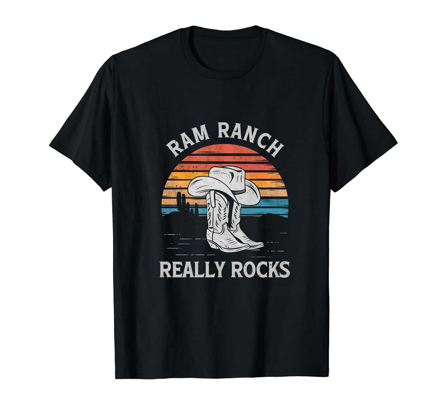 Ram Ranch Really Rocks Cowboy Boots T-Shirt - Custom Art Print for Adults - T-Shirt, Sweatshirt, Hoodie