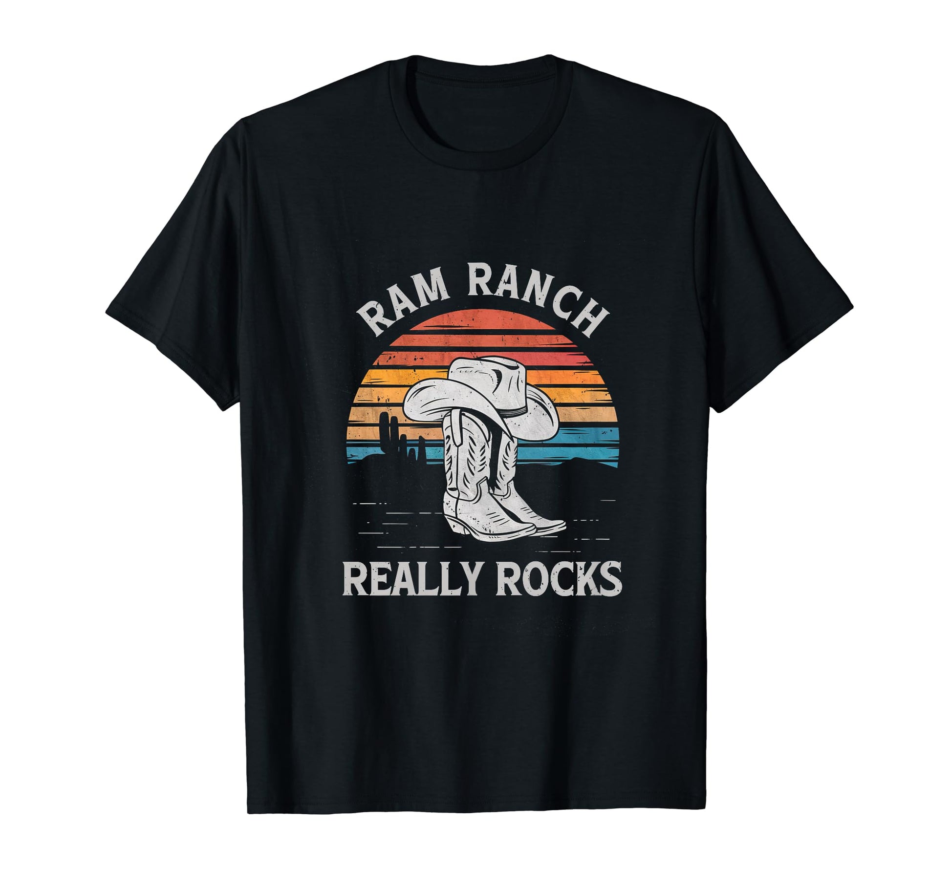 Ram Ranch Really Rocks Cowboy Boots T-Shirt - Custom Art Print for Adults - T-Shirt, Sweatshirt, Hoodie