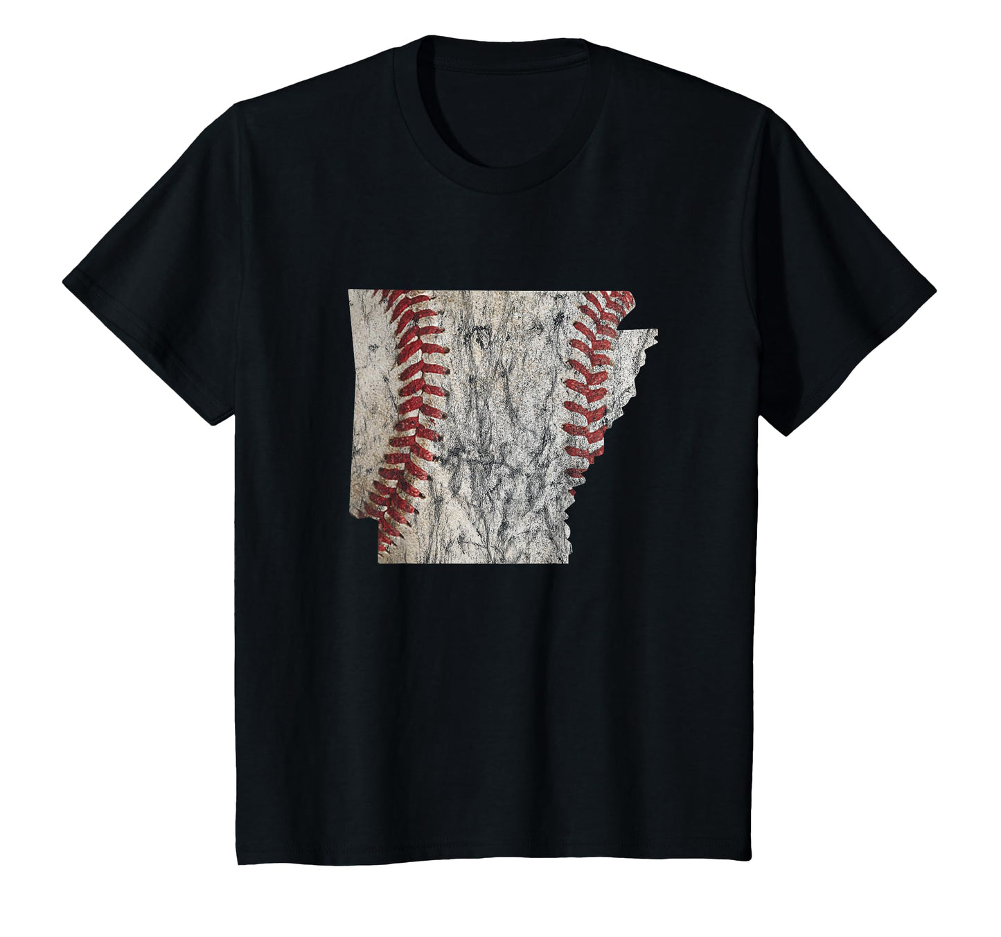Distressed Arkansas Baseball Laces T-Shirt - Graphic Print Men Women - T-Shirt, Sweatshirt, Hoodie
