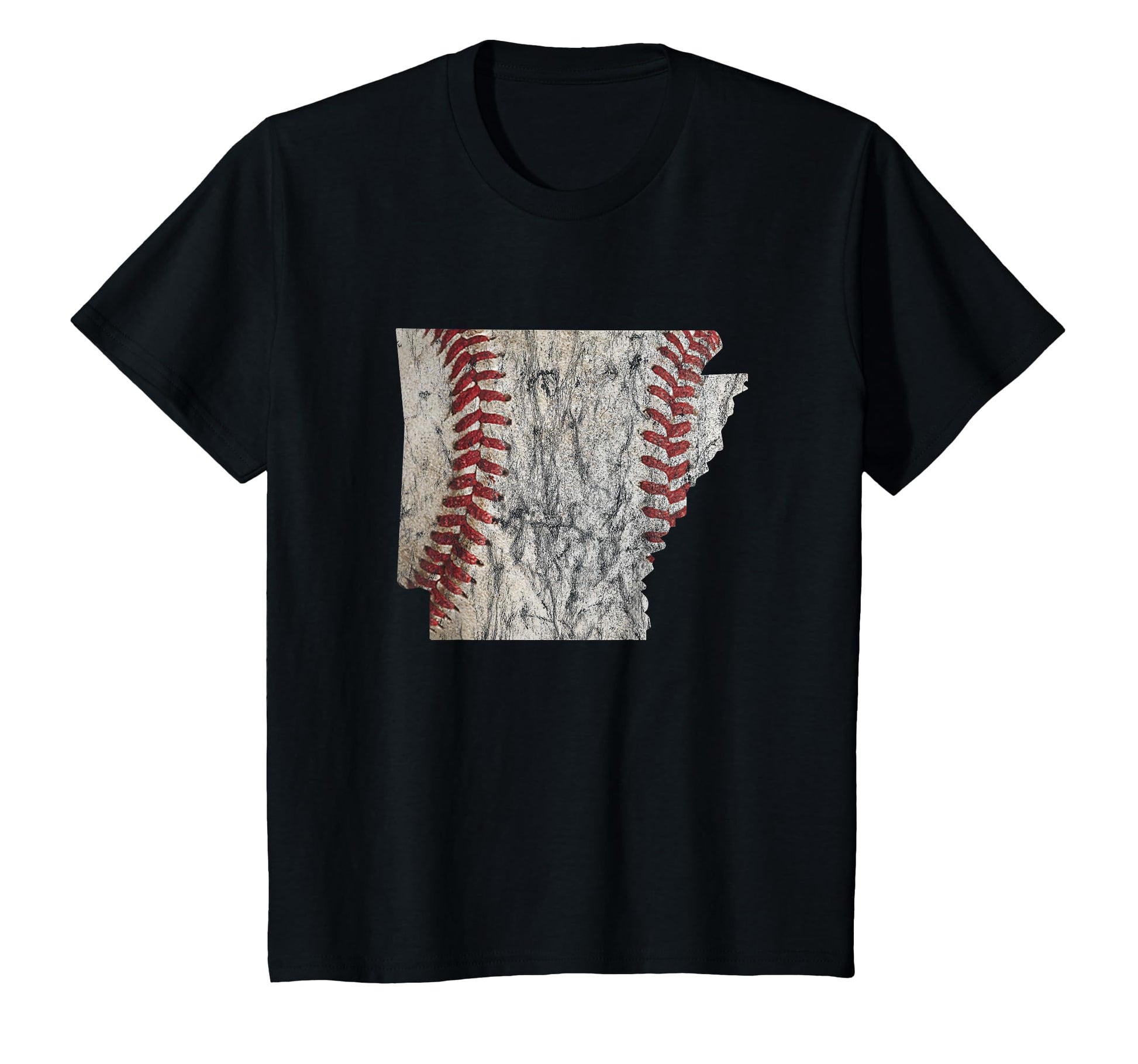 Distressed Arkansas Baseball Laces T-Shirt - Graphic Print Men Women - T-Shirt, Sweatshirt, Hoodie