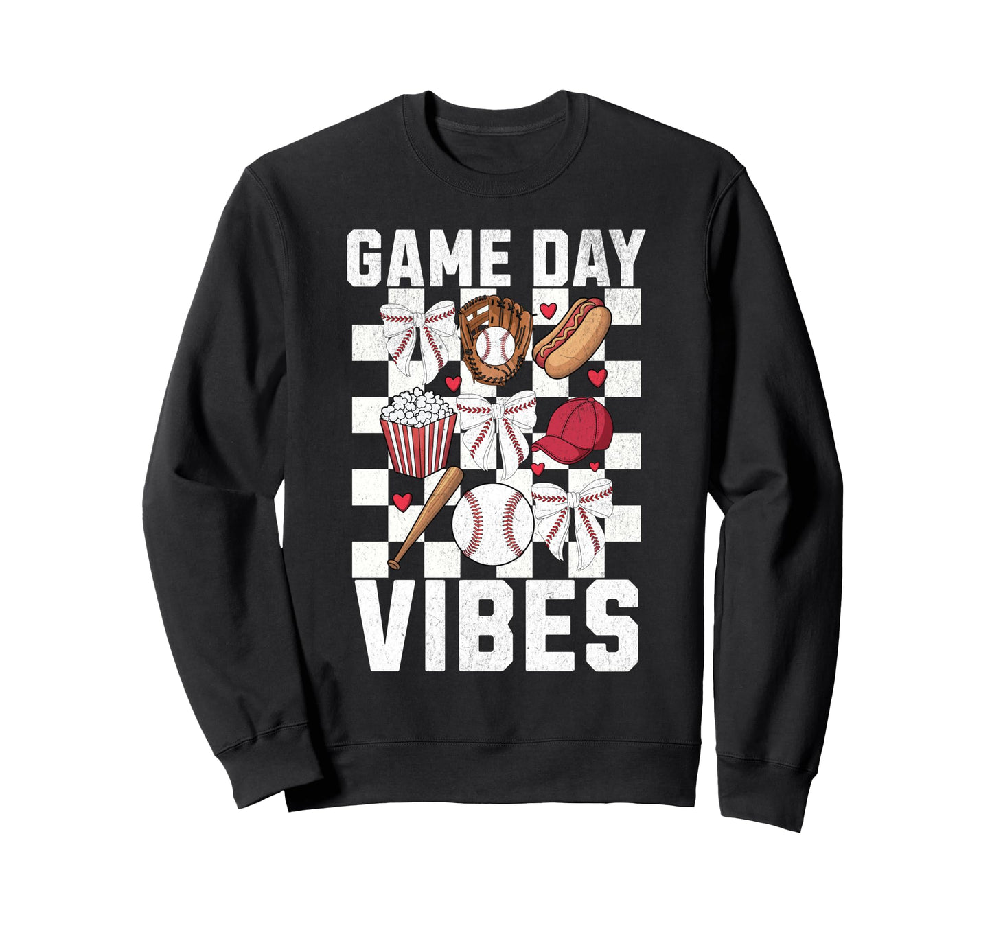 Game Day Vibes Coquette Bow Sweatshirt - Novelty Apparel for Adults - T-Shirt, Sweatshirt, Hoodie