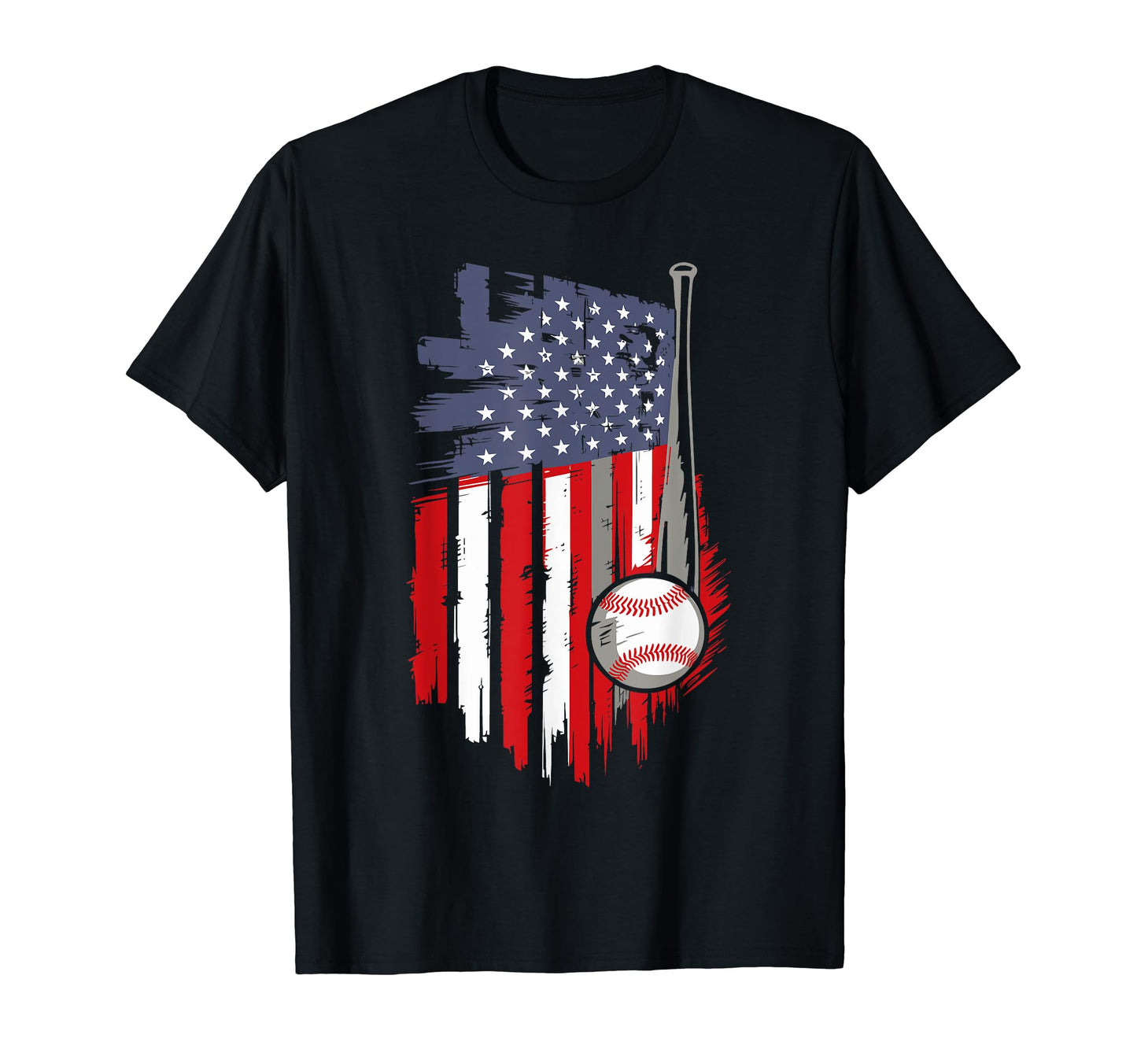Distressed American Flag Baseball T-Shirt - Casual Everyday Wear Men Women - T-Shirt, Sweatshirt, Hoodie
