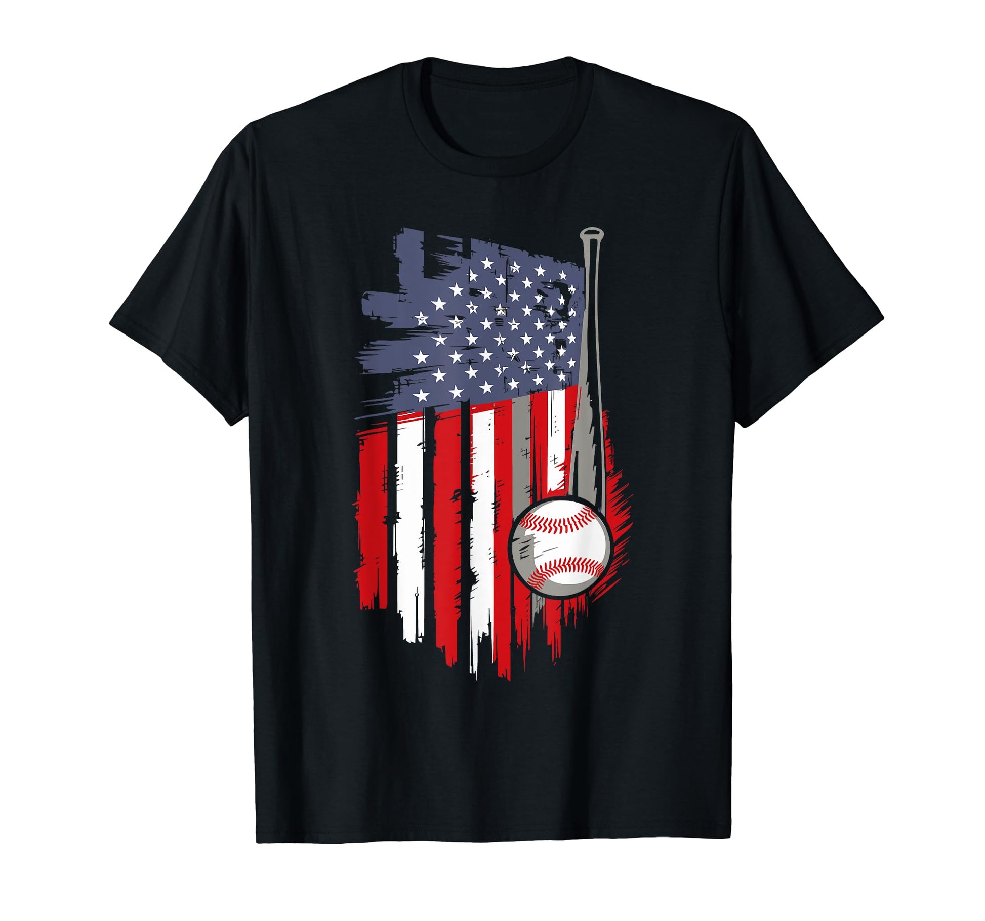 Distressed American Flag Baseball T-Shirt - Casual Everyday Wear Men Women - T-Shirt, Sweatshirt, Hoodie