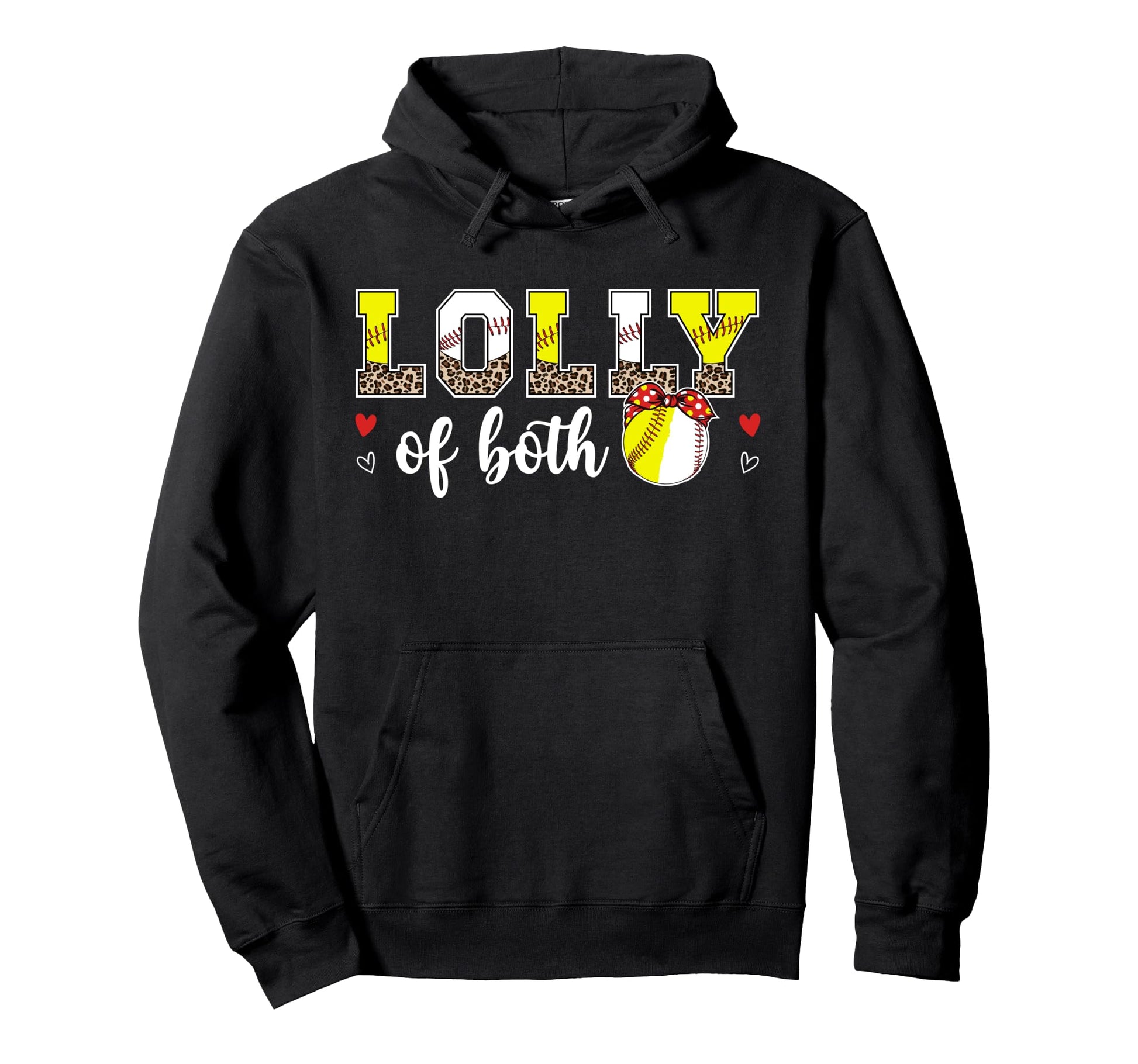 Lolly Both Leopard Softball Hoodie - Casual Everyday Wear Men Women - T-Shirt, Sweatshirt, Hoodie