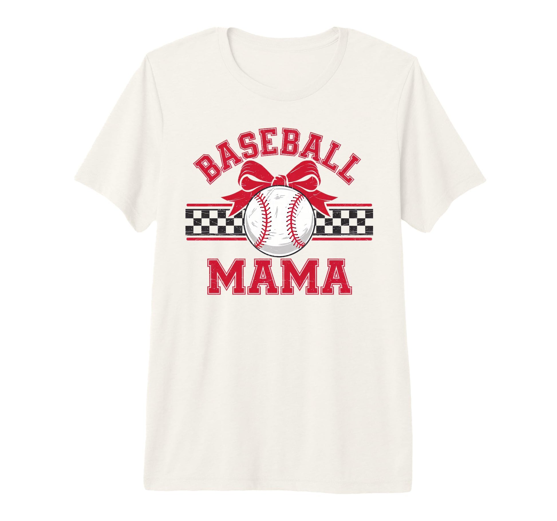 Baseball Mama Bow Heart Ball Sports T-Shirt - Fun Novelty Design Unisex - T-Shirt, Sweatshirt, Hoodie