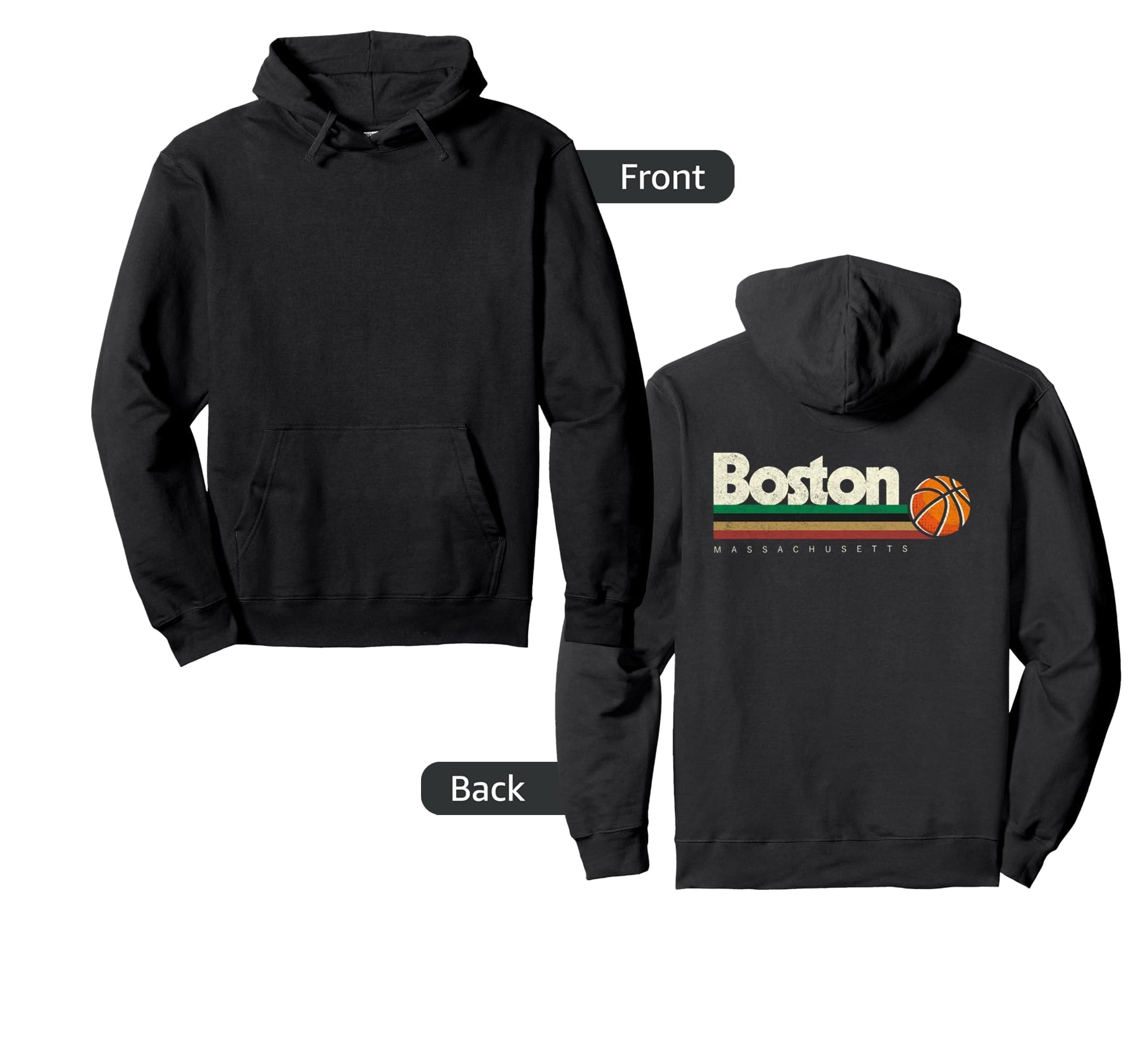 Basketball Boston City B Ball Stripes Hoodie - Streetwear Style Unisex - T-Shirt, Sweatshirt, Hoodie