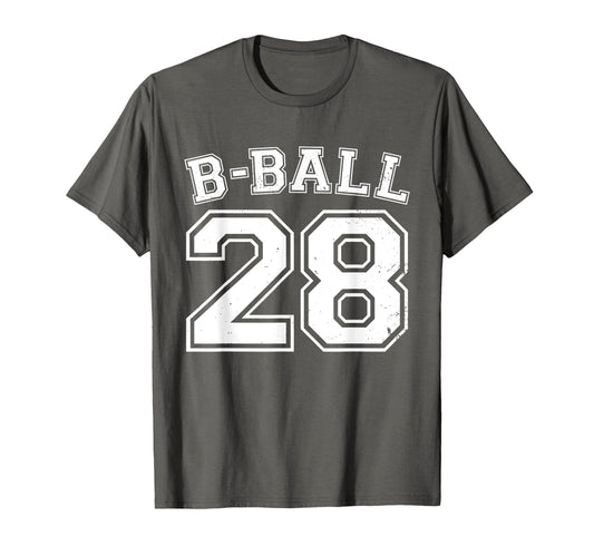 B Ball Basketball Player Number 28 T-Shirt - Custom Art Print for Adults - T-Shirt, Sweatshirt, Hoodie