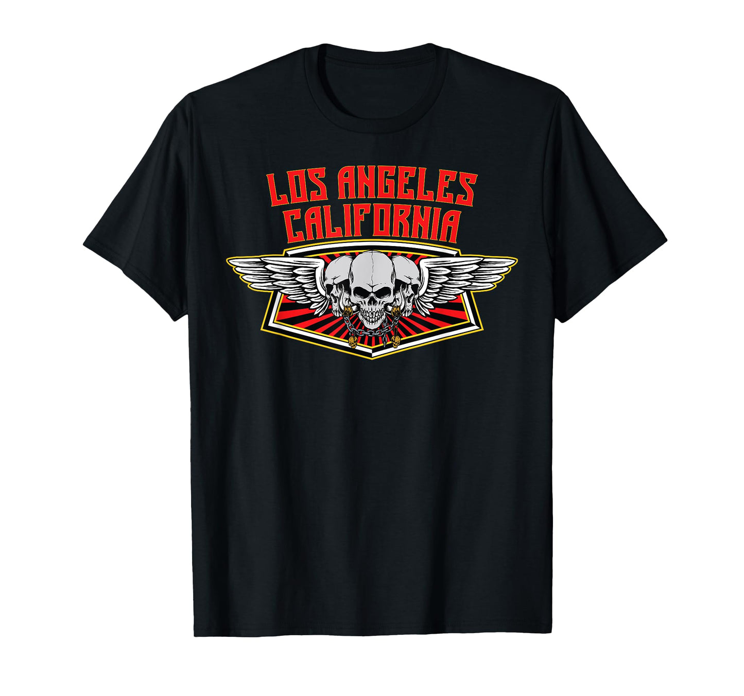 Los Angeles California Skulls Typography T-Shirt - Unique Graphic Men Women - T-Shirt, Sweatshirt, Hoodie
