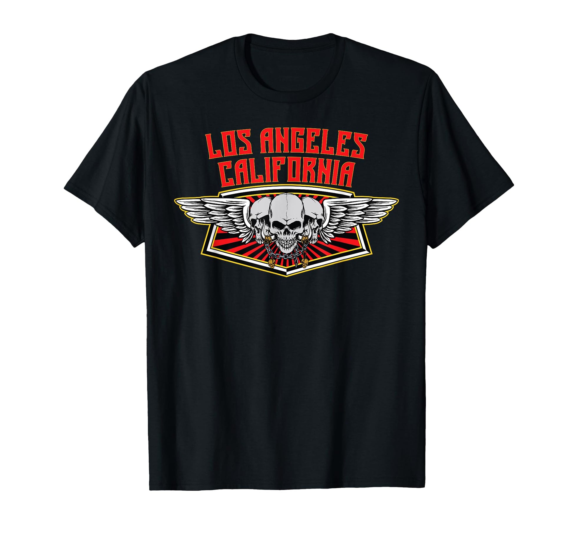 Los Angeles California Skulls Typography T-Shirt - Unique Graphic Men Women - T-Shirt, Sweatshirt, Hoodie