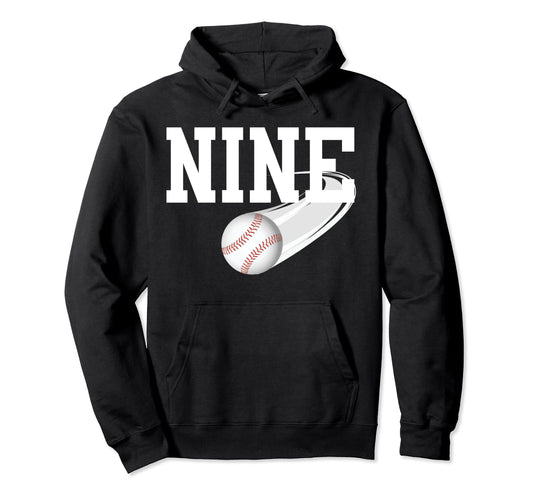 9Th Birthday Party Baseball 9 Year Old Hoodie - Custom Art Print Unisex - T-Shirt, Sweatshirt, Hoodie