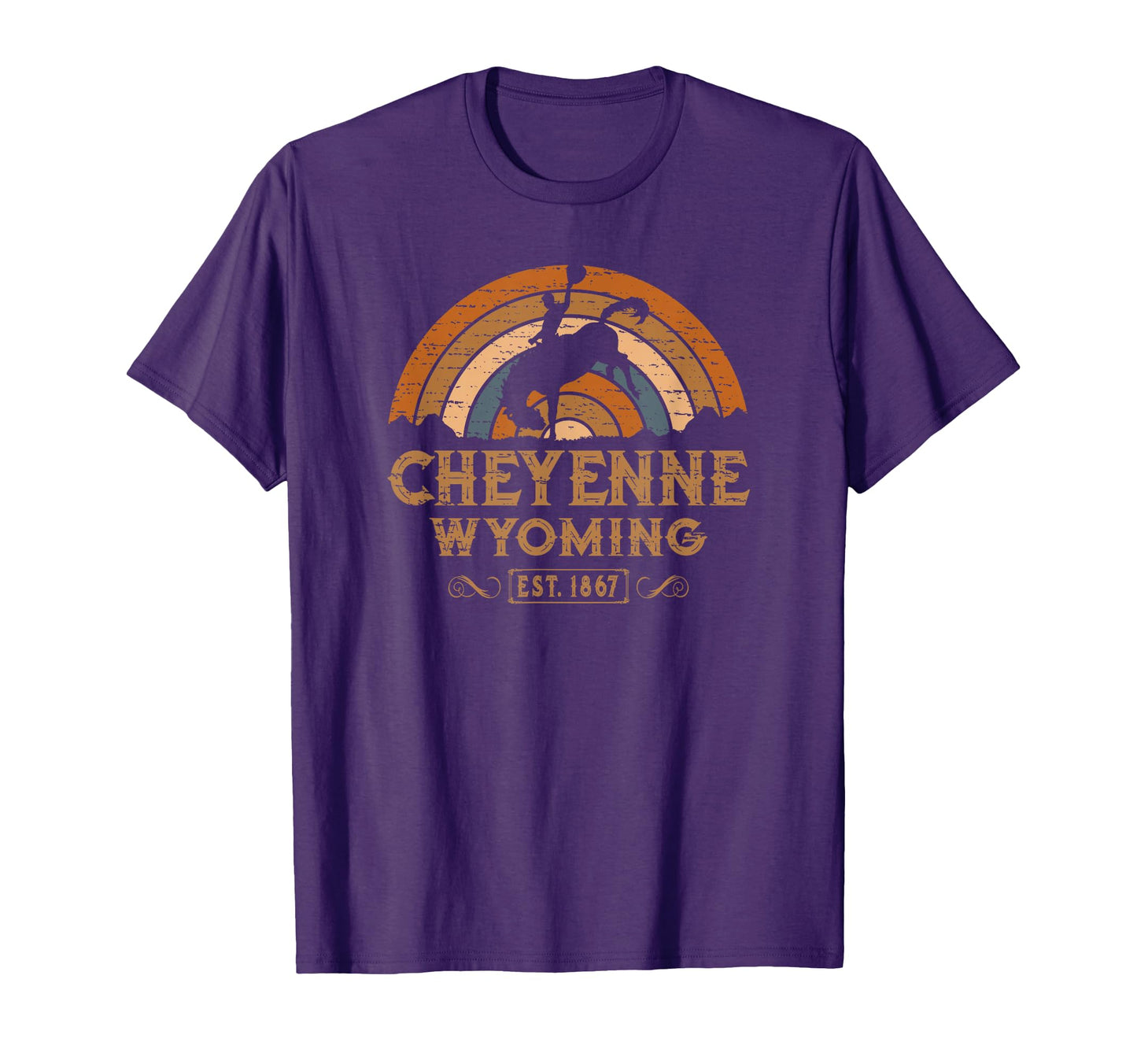 Cheyenne Wyoming Wy Rodeo Cowboy T-Shirt - Graphic Print Men Women - T-Shirt, Sweatshirt, Hoodie