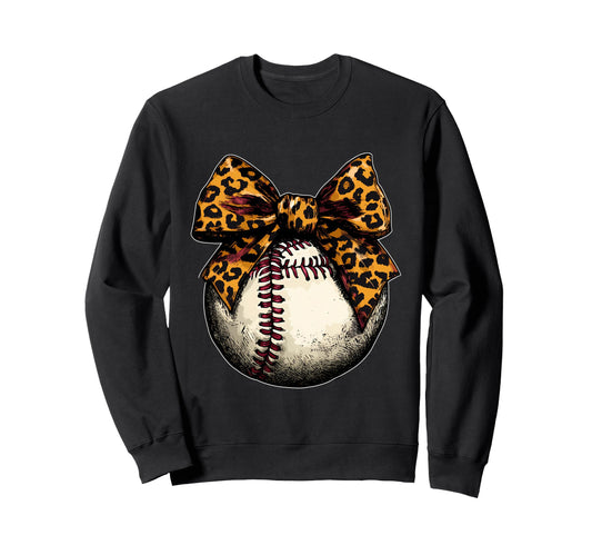 Baseball Coquette Bow Baseball Game Sweatshirt - Graphic Print for Adults - T-Shirt, Sweatshirt, Hoodie