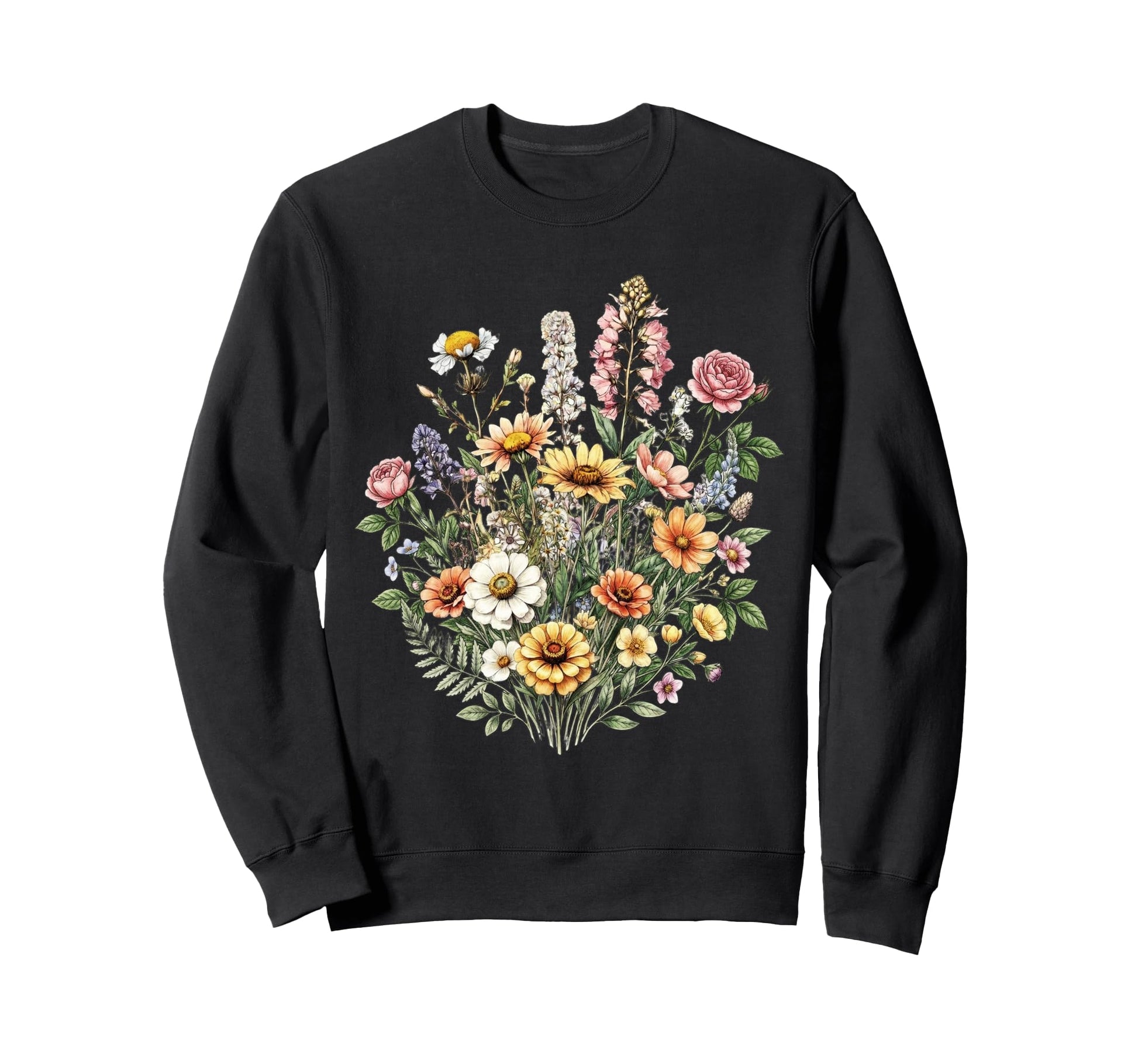 Wildflower Floral Botanical Sweatshirt - Custom Art Print Unisex - T-Shirt, Sweatshirt, Hoodie