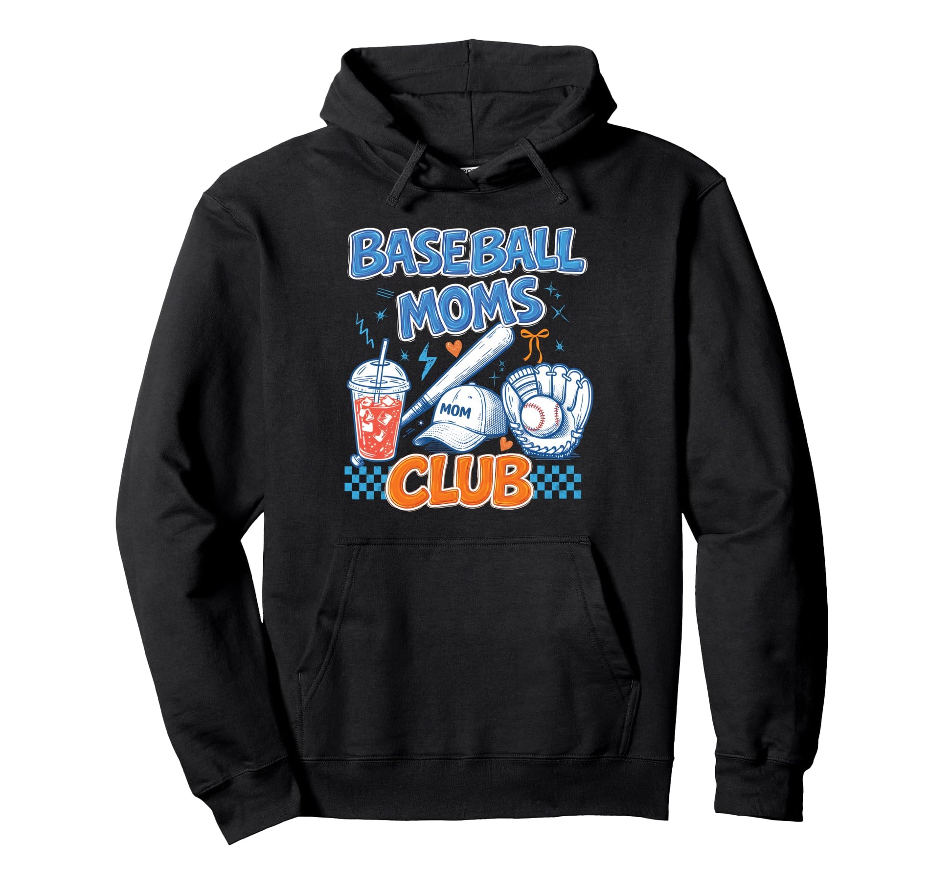 Baseball Moms Club Iced Coffee Glove Hoodie - Streetwear Style Men Women - T-Shirt, Sweatshirt, Hoodie