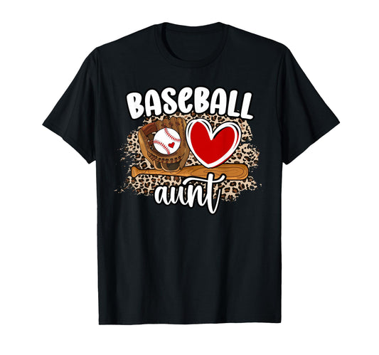 Baseball Aunt Leopard Aunt Baseball T-Shirt - Custom Art Print Men Women - T-Shirt, Sweatshirt, Hoodie