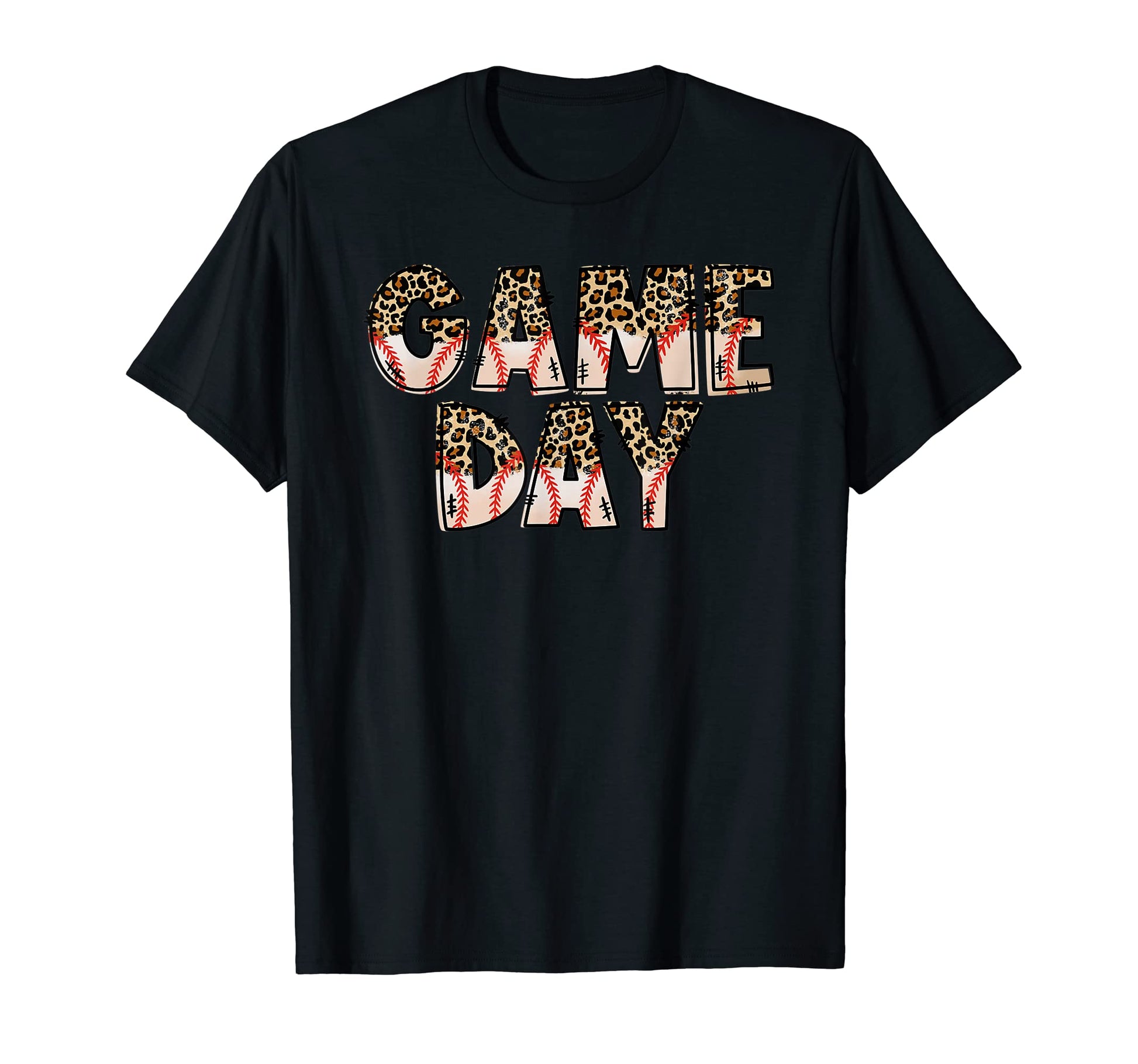 Game Day Vibes Leopard Baseball T-Shirt - Novelty Apparel for Adults - T-Shirt, Sweatshirt, Hoodie