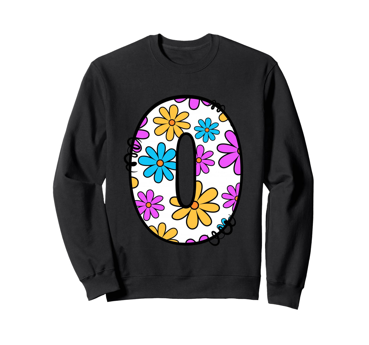 Letter O Floral Daisy Alphabet Sweatshirt - Streetwear Style Men Women - T-Shirt, Sweatshirt, Hoodie