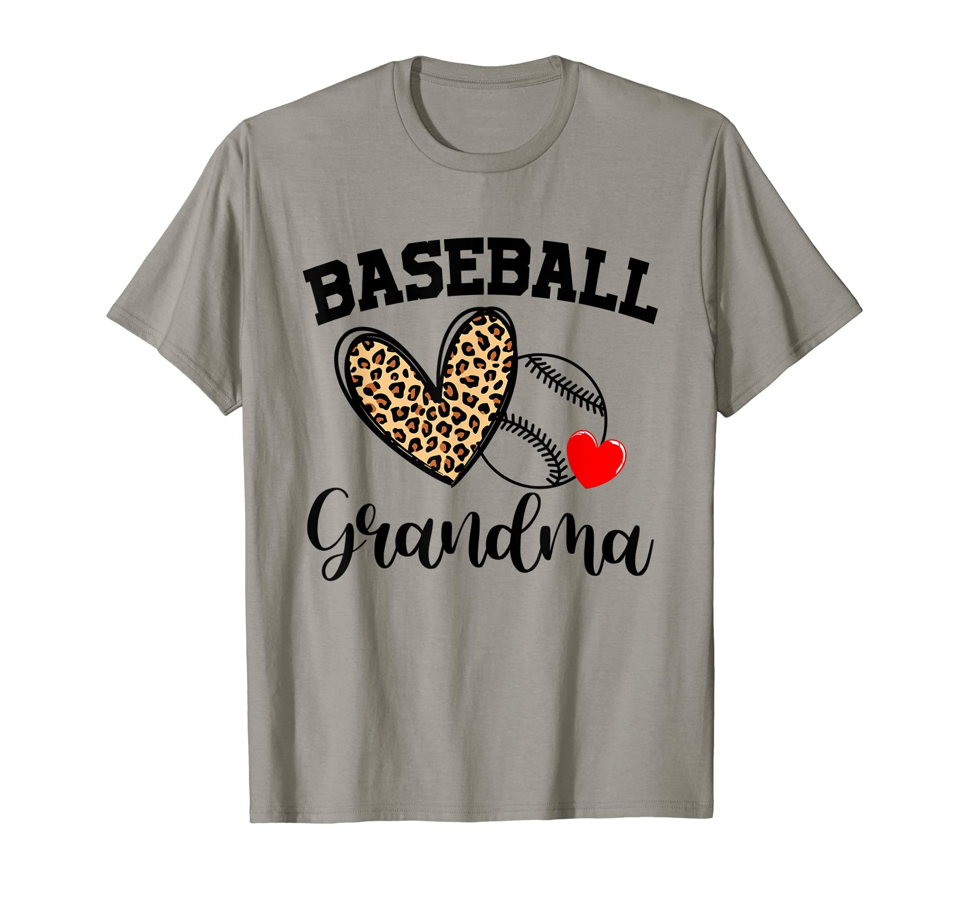 Leopard Heart Baseball Grandma T-Shirt - Streetwear Style for Adults - T-Shirt, Sweatshirt, Hoodie