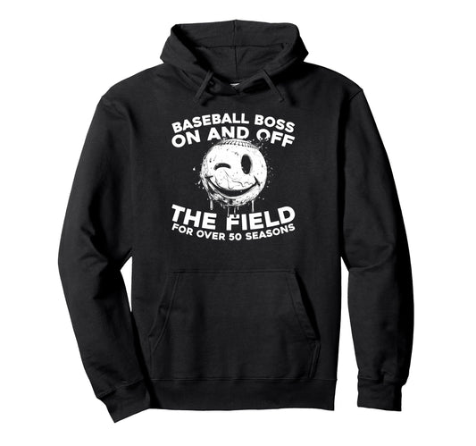 50 Years Old Player Team Baseballer Hoodie - Novelty Apparel Men Women - T-Shirt, Sweatshirt, Hoodie