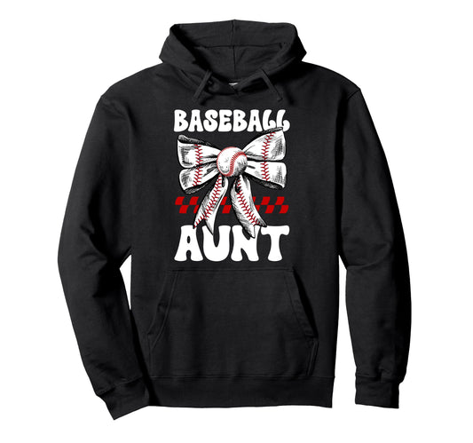 Baseball Aunt Baseball Player Hoodie - Casual Everyday Wear Men Women - T-Shirt, Sweatshirt, Hoodie