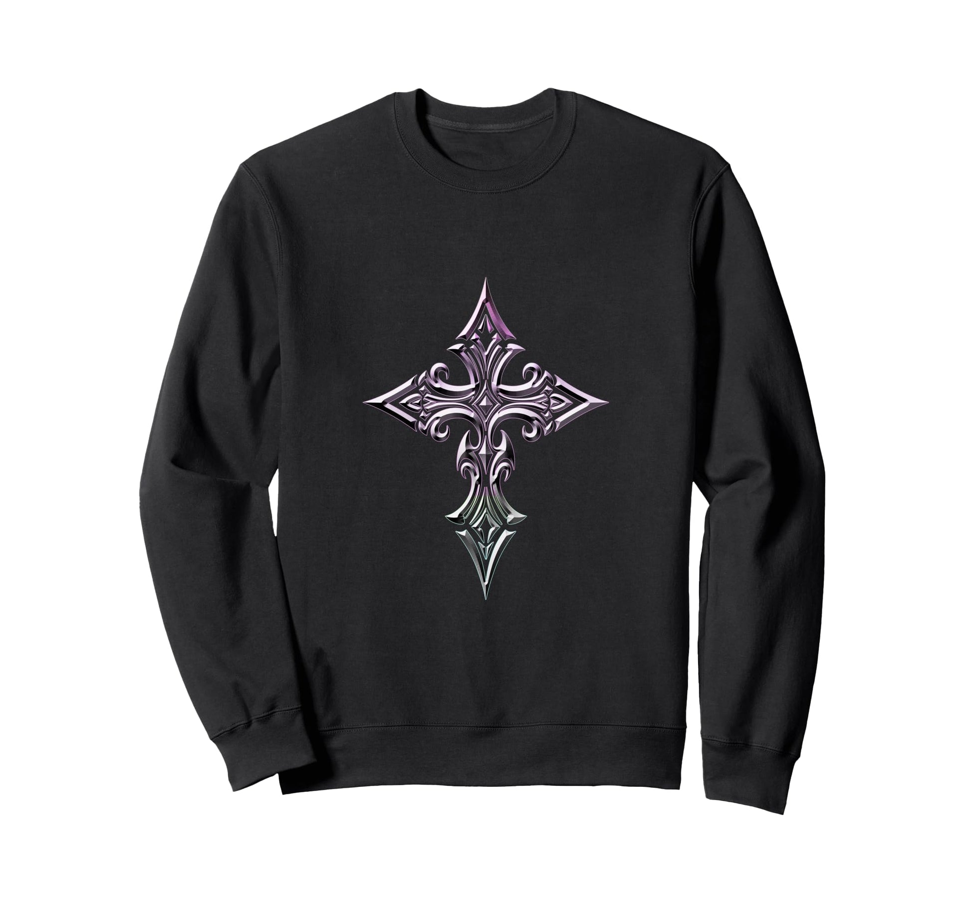Gothic Cross Minimal Y2K Sweatshirt - Unique Graphic Men Women - T-Shirt, Sweatshirt, Hoodie