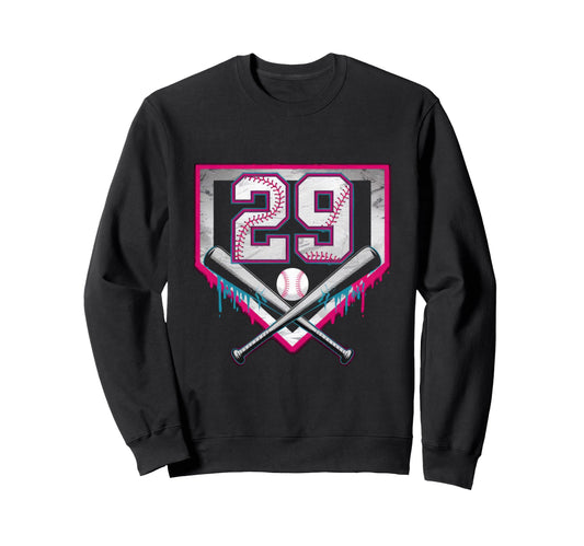 29Th Birthday Baseball Home Ice Cream Sweatshirt - Novelty Apparel Unisex - T-Shirt, Sweatshirt, Hoodie