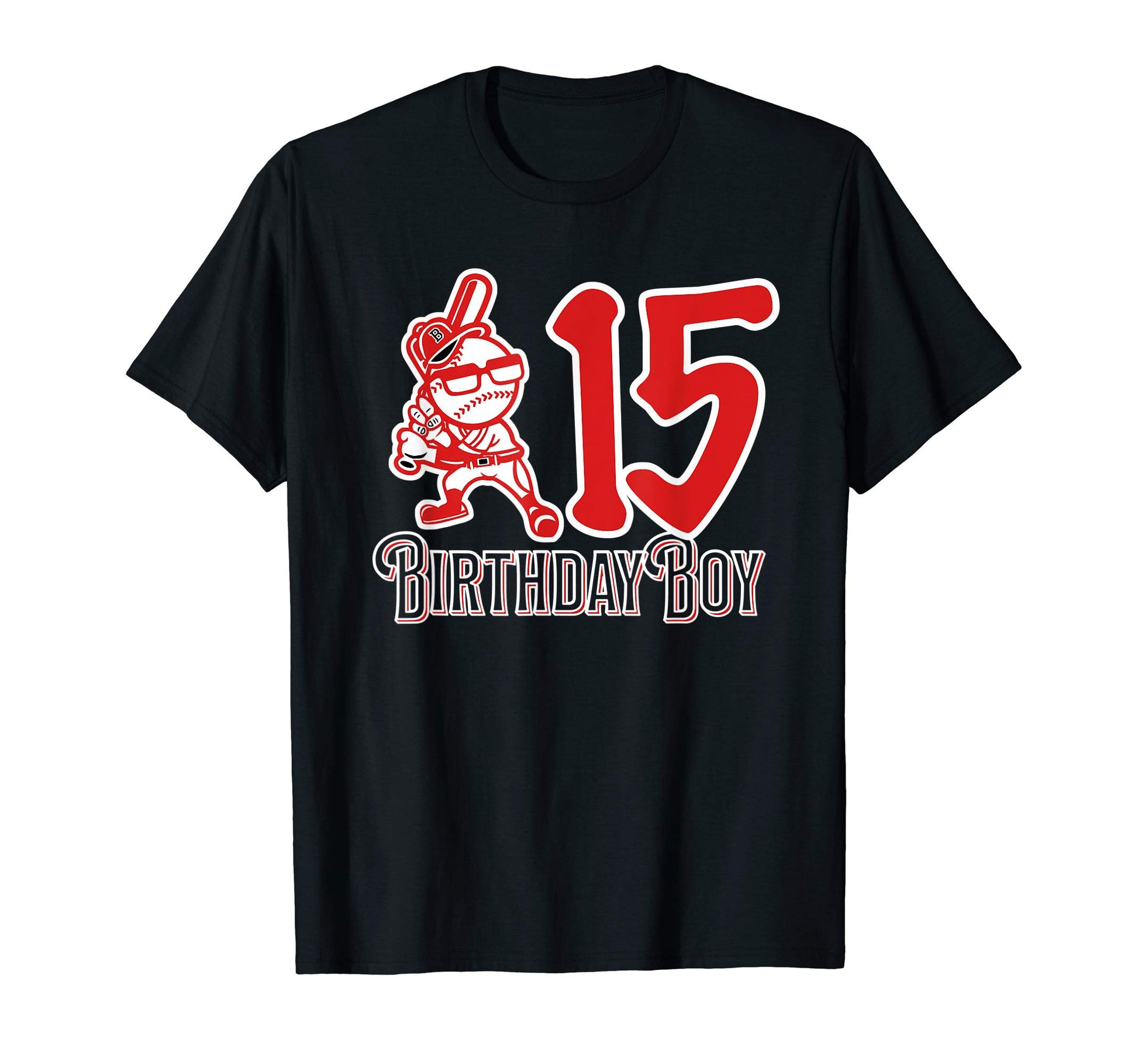 15Th Birthday Baseball 15 Years Old T-Shirt - Trendy Graphic Unisex - T-Shirt, Sweatshirt, Hoodie