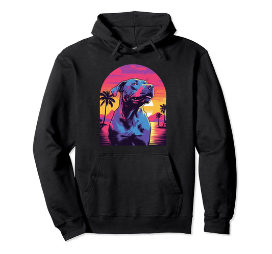 American Staffordshire Terrier 80S Hoodie - Minimalist Print Unisex - T-Shirt, Sweatshirt, Hoodie