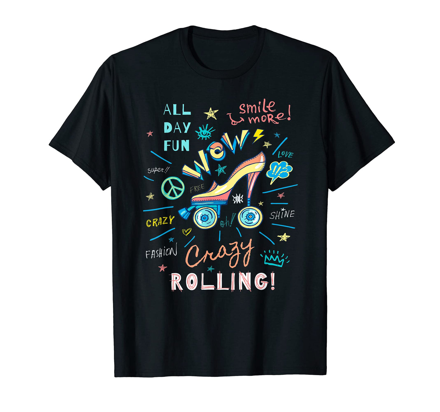 Roller Skater Skating 70S 80S Skates T-Shirt - Trendy Graphic for Adults - T-Shirt, Sweatshirt, Hoodie