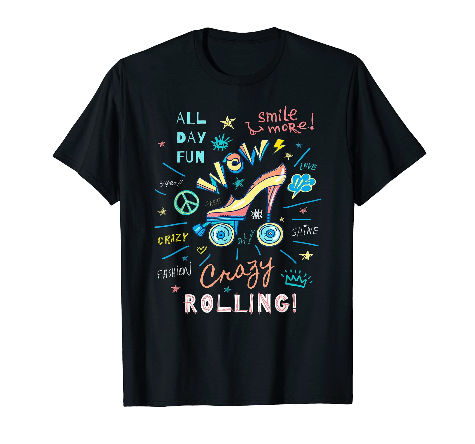 Roller Skater Skating 70S 80S Skates T-Shirt - Trendy Graphic for Adults - T-Shirt, Sweatshirt, Hoodie