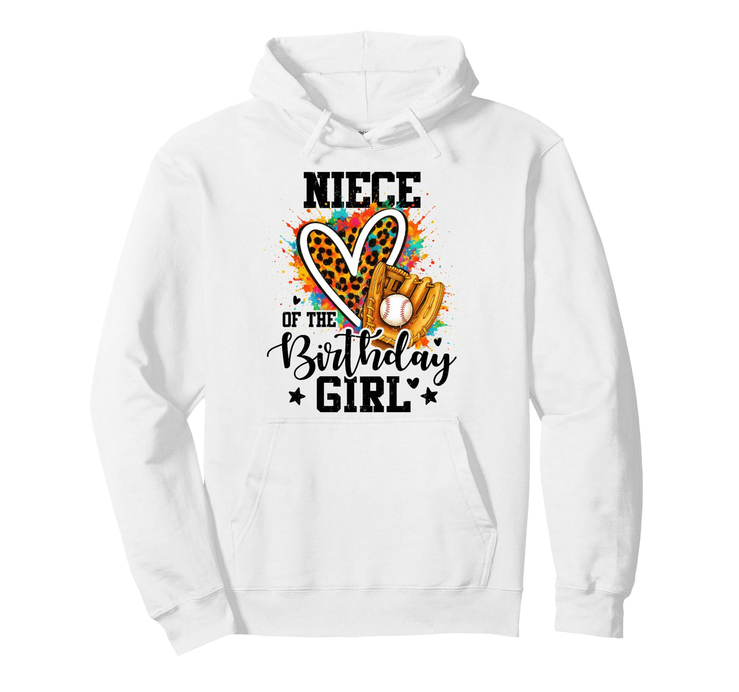 Niece Birthday Baseball Colorful Hoodie - Fun Novelty Design Unisex - T-Shirt, Sweatshirt, Hoodie