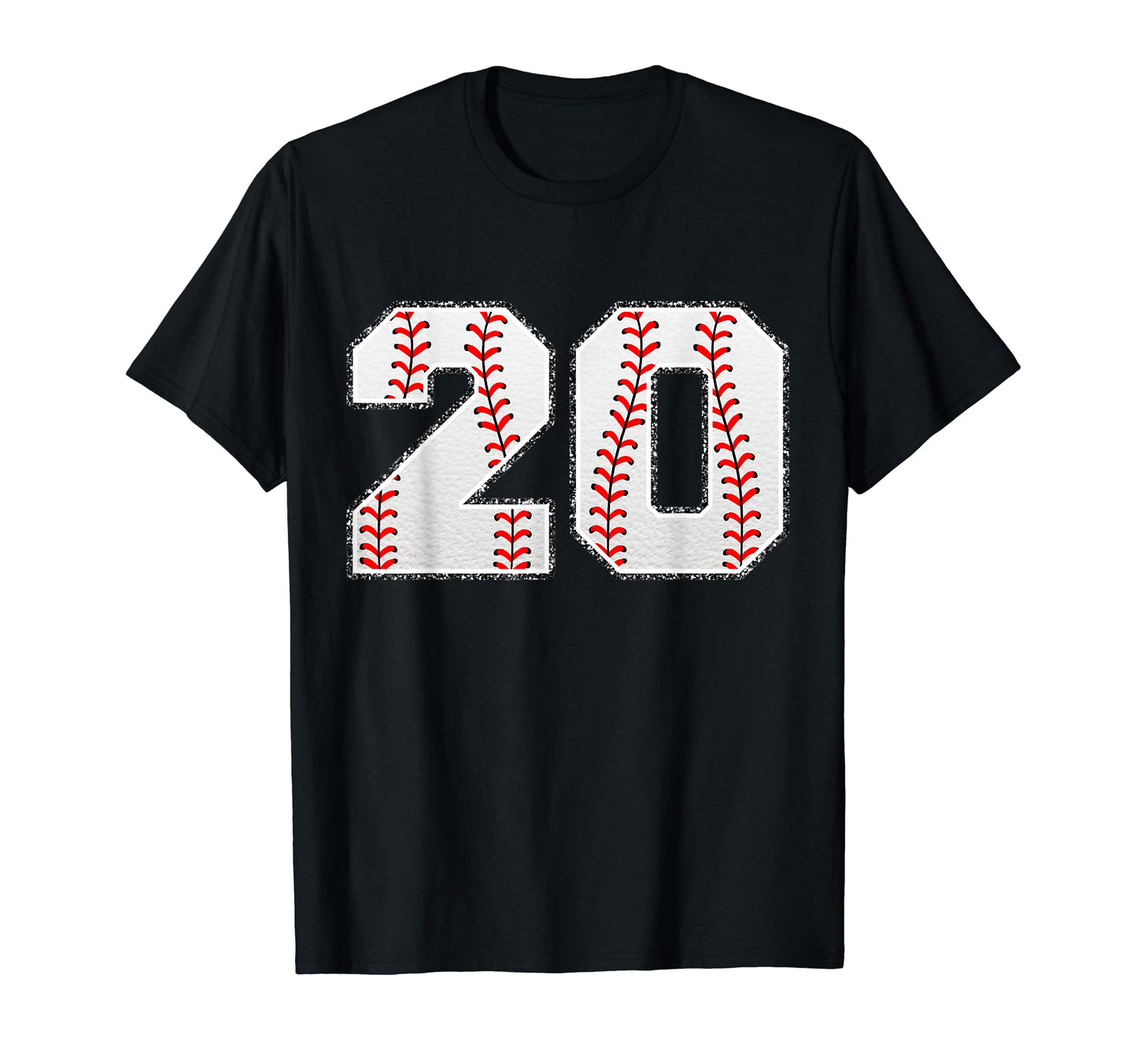 Number 20 Baseball Distressed Number T-Shirt - Minimalist Print Men Women - T-Shirt, Sweatshirt, Hoodie