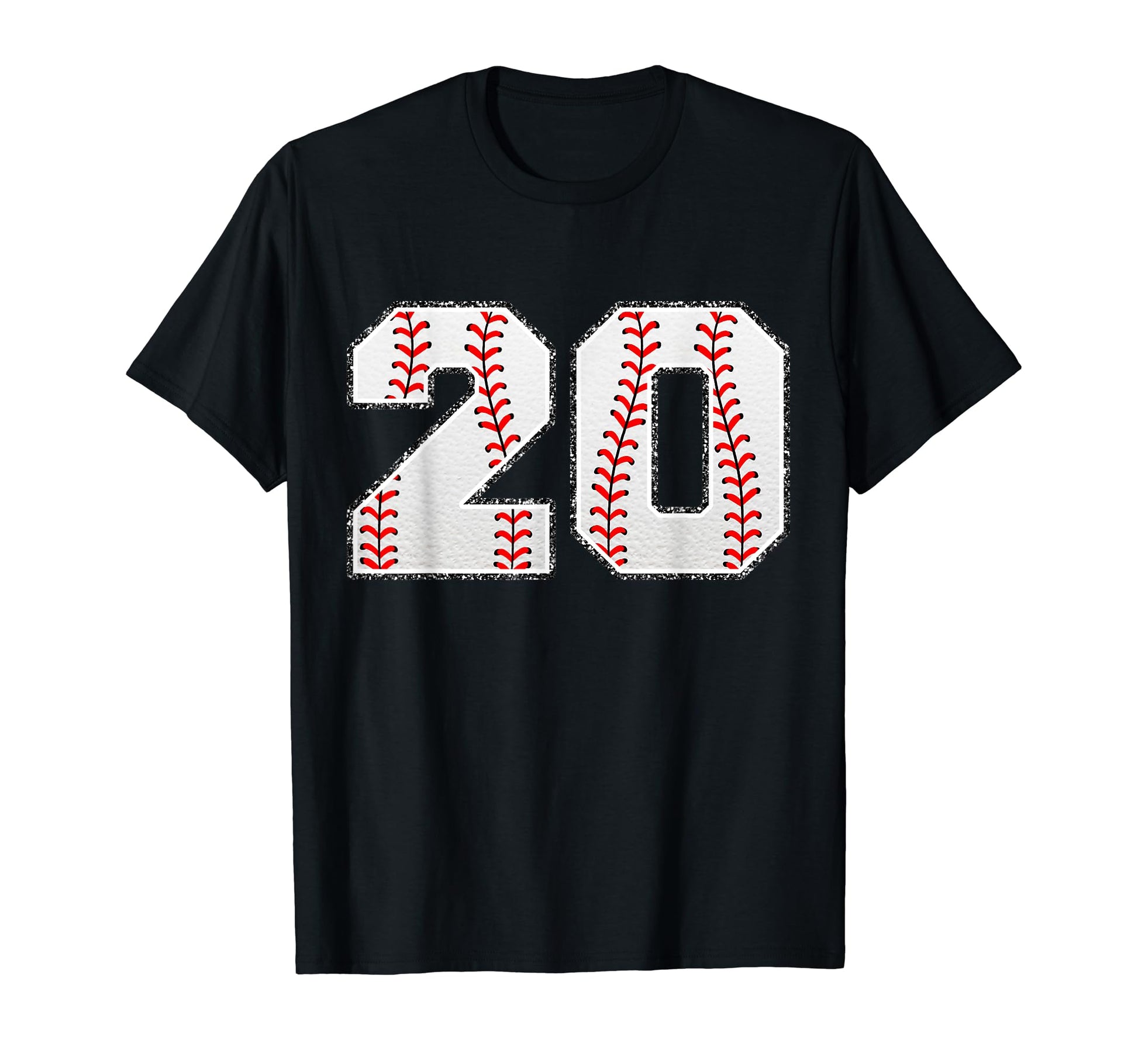 Number 20 Baseball Distressed Number T-Shirt - Minimalist Print Men Women - T-Shirt, Sweatshirt, Hoodie