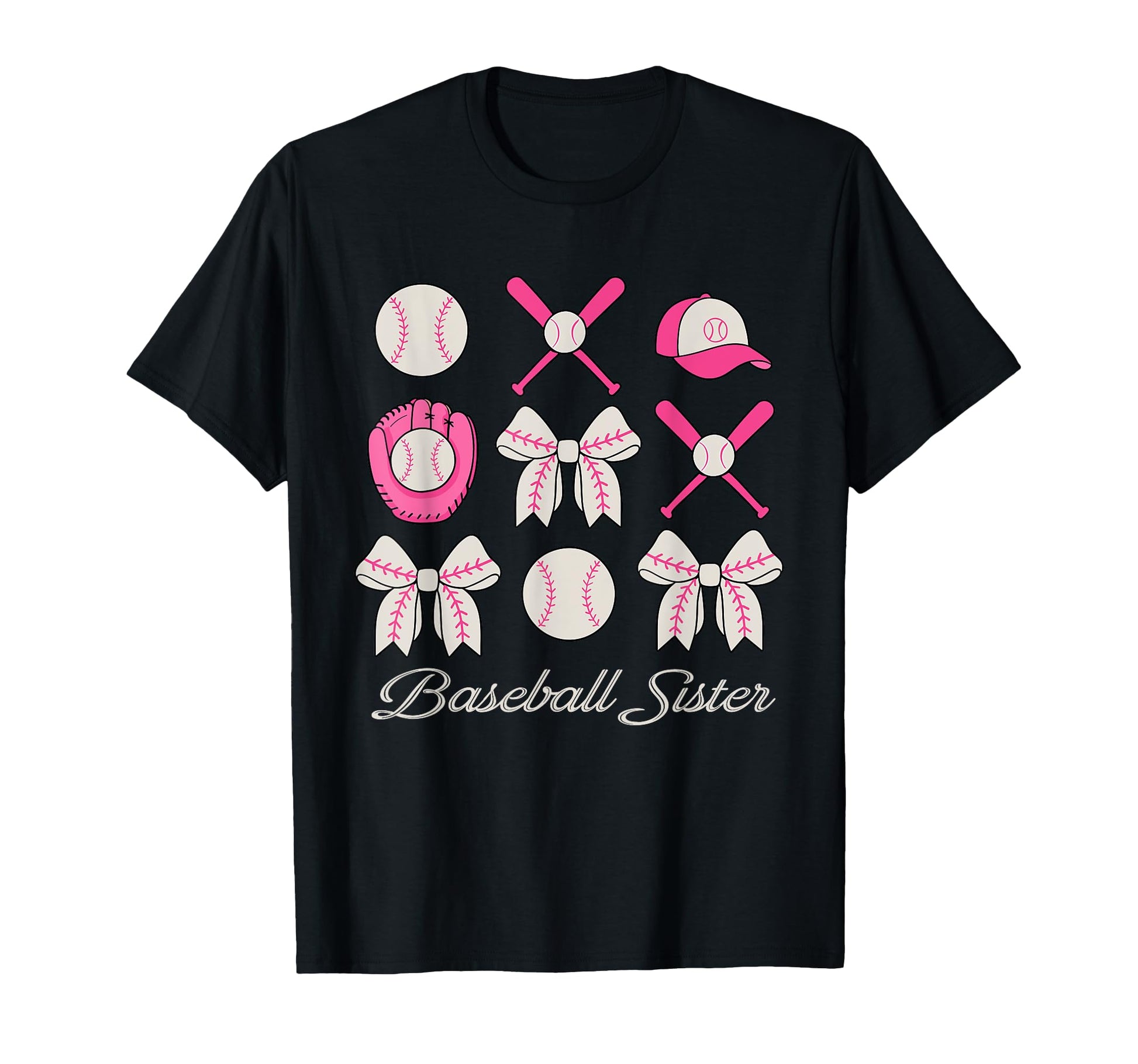 Baseball Sister Coquette Bow Cheer T-Shirt - Streetwear Style for Adults - T-Shirt, Sweatshirt, Hoodie