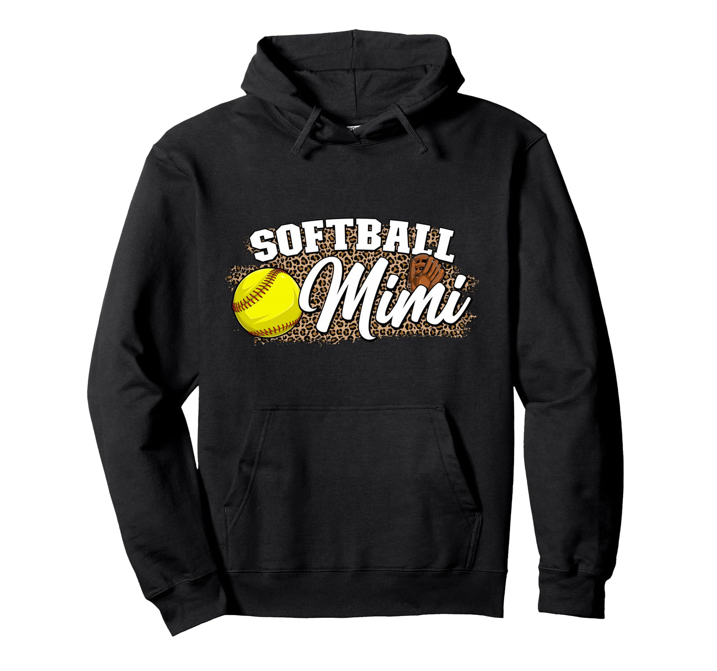 Softball Mimi Leopard Mimi Softball Hoodie - Novelty Apparel for Adults - T-Shirt, Sweatshirt, Hoodie