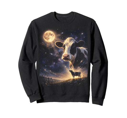 90S Cow Mooing Moon Y2K Aesthetic Sweatshirt - Streetwear Style Men Women - T-Shirt, Sweatshirt, Hoodie