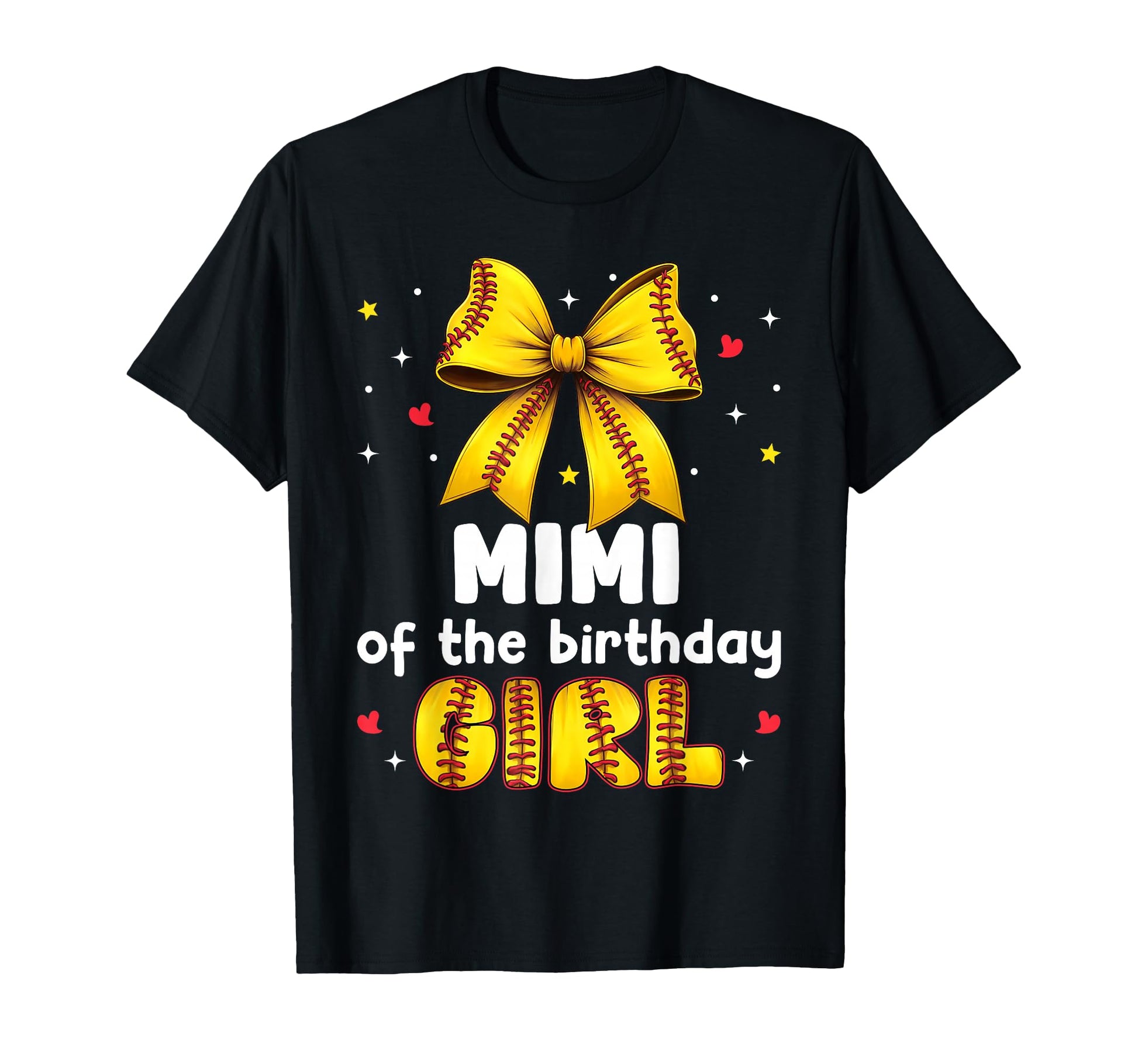 Mimi Birthday Baseball Softball Bow T-Shirt - Aesthetic Graphic Men Women - T-Shirt, Sweatshirt, Hoodie