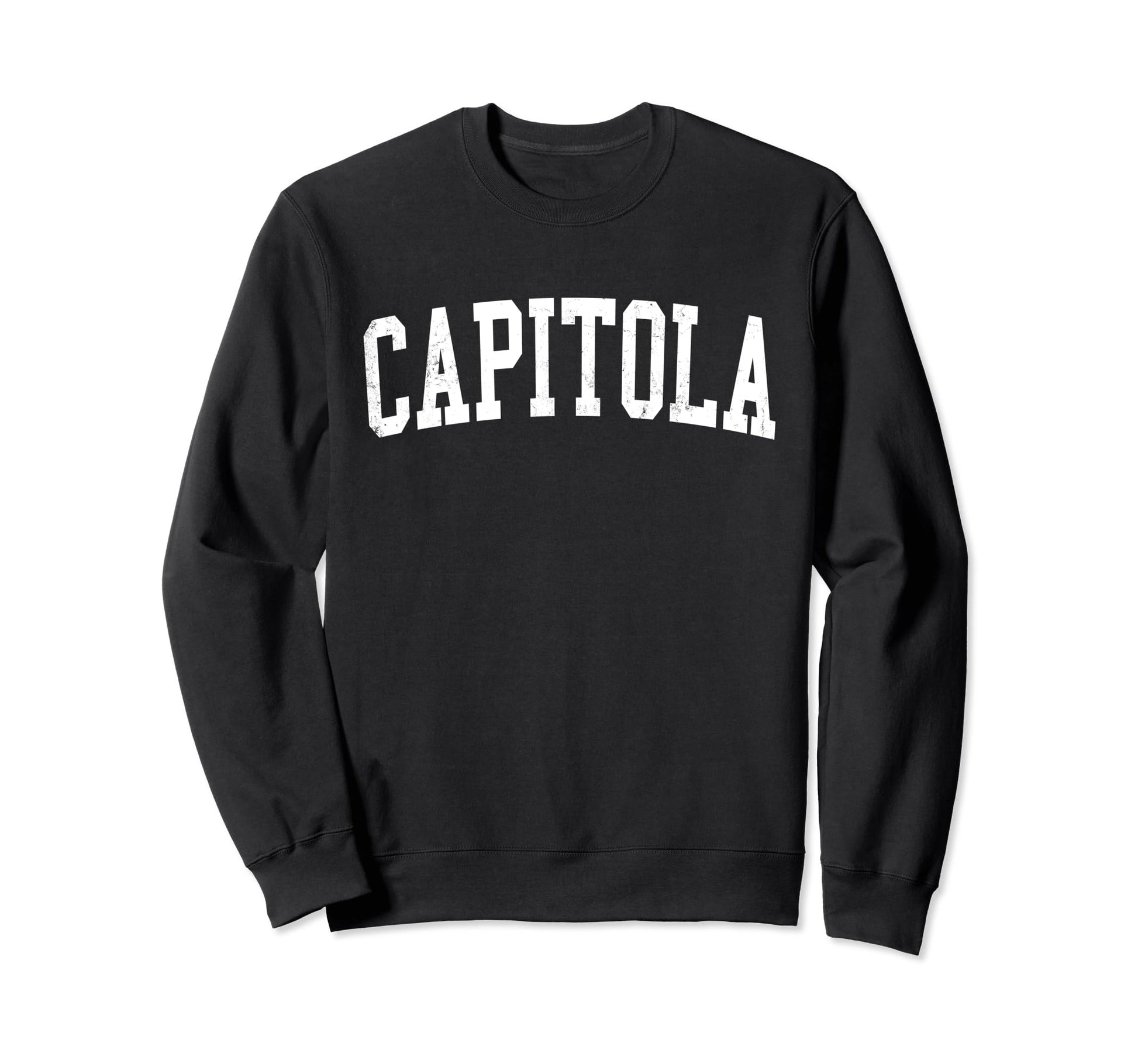 Capitola Ca Distressed White Varsity Sweatshirt - Streetwear Style Unisex - T-Shirt, Sweatshirt, Hoodie