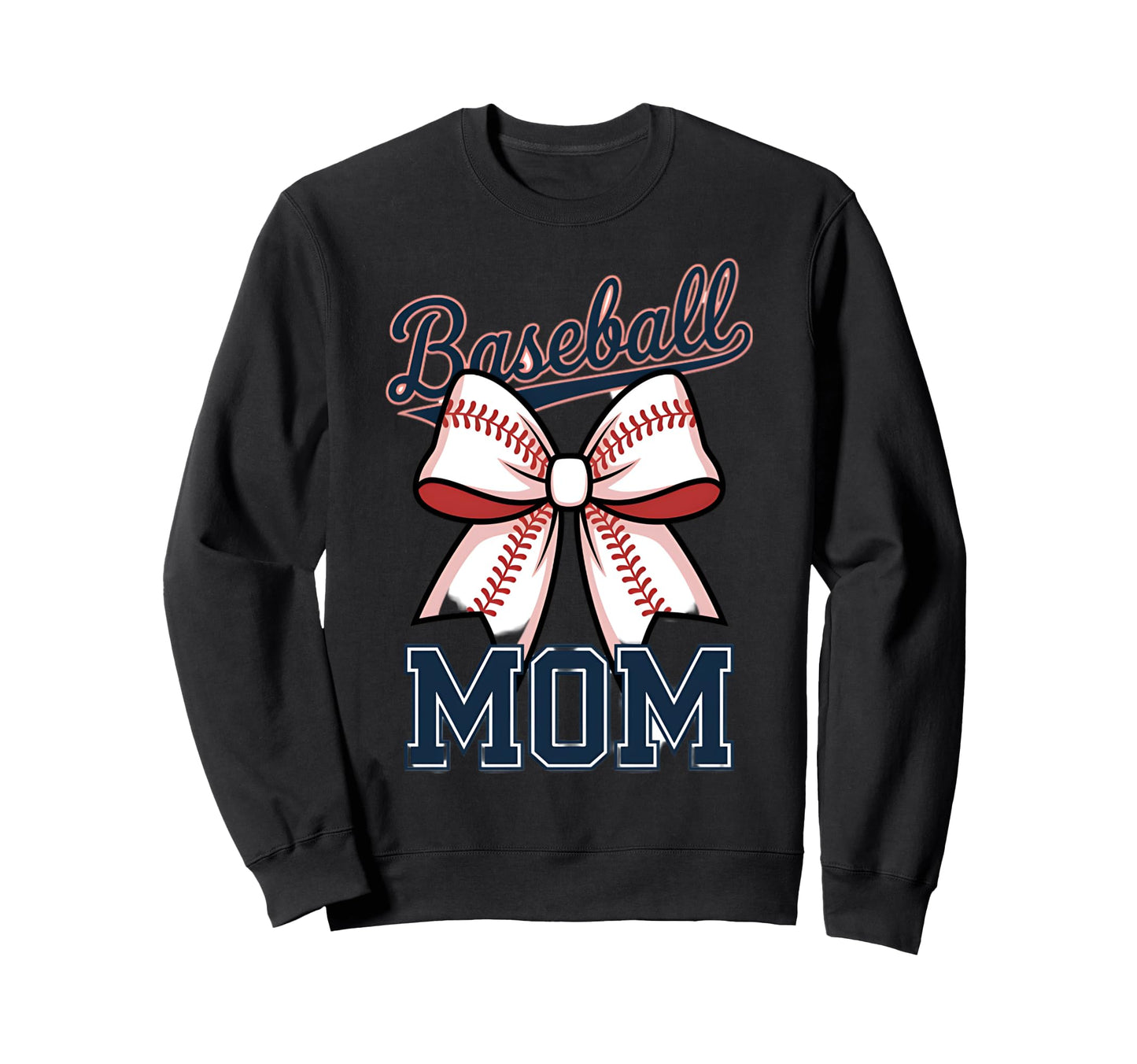 Baseball Mom Coquette Bow Sweatshirt - Graphic Print Unisex - T-Shirt, Sweatshirt, Hoodie
