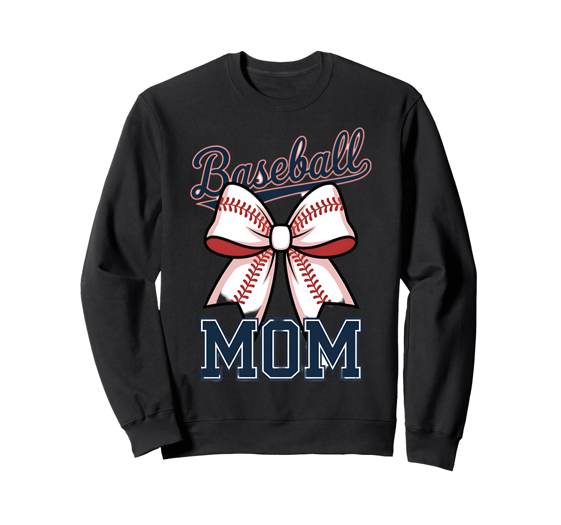 Baseball Mom Coquette Bow Sweatshirt - Graphic Print Unisex - T-Shirt, Sweatshirt, Hoodie