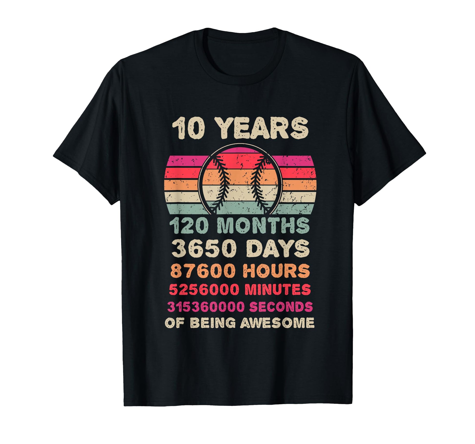 10 Year Old Baseball Birthday Tenth T-Shirt - Aesthetic Graphic Unisex - T-Shirt, Sweatshirt, Hoodie