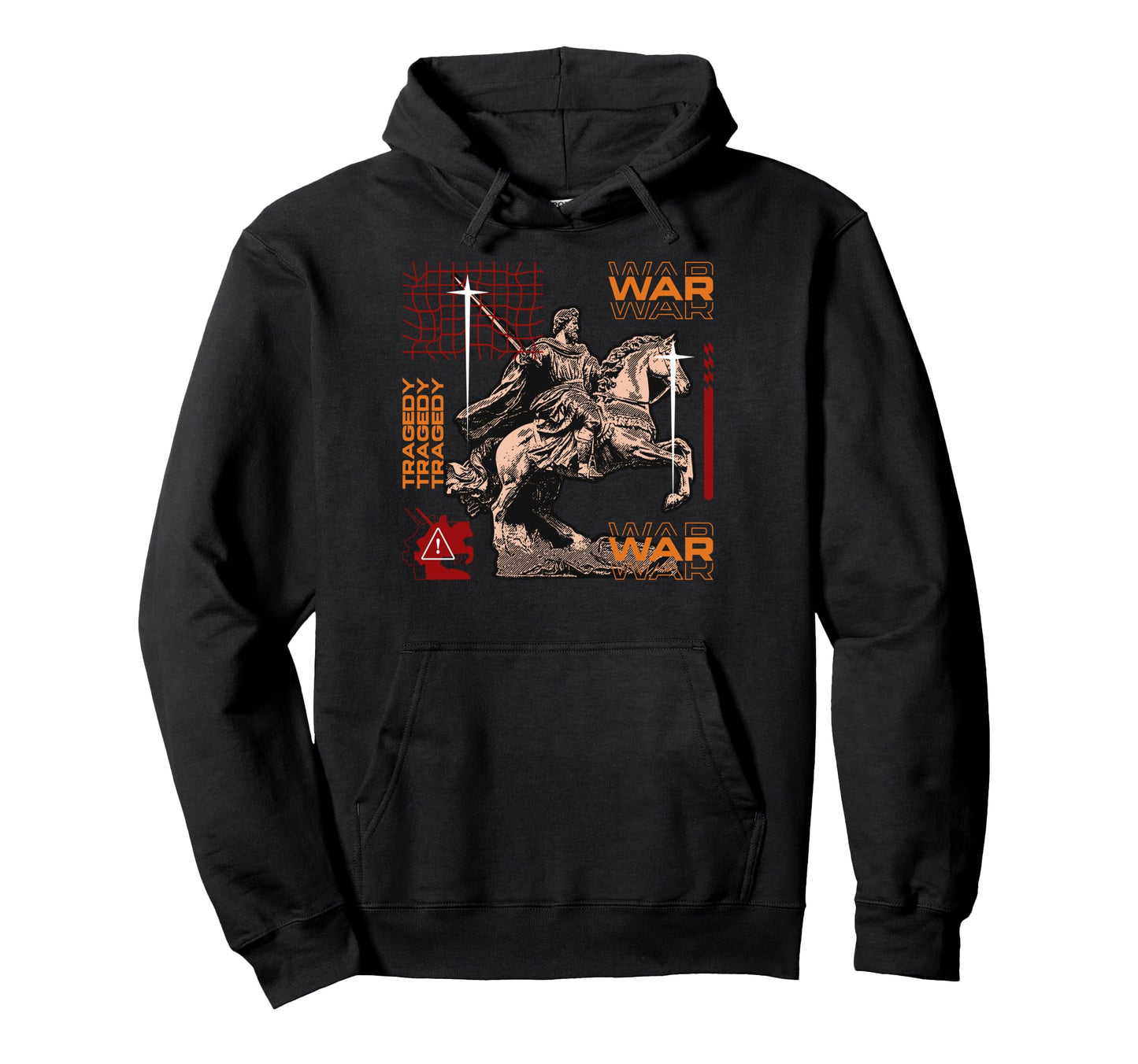 Y2K Warrior Bold Urban Graffiti Hoodie - Casual Everyday Wear for Adults - T-Shirt, Sweatshirt, Hoodie