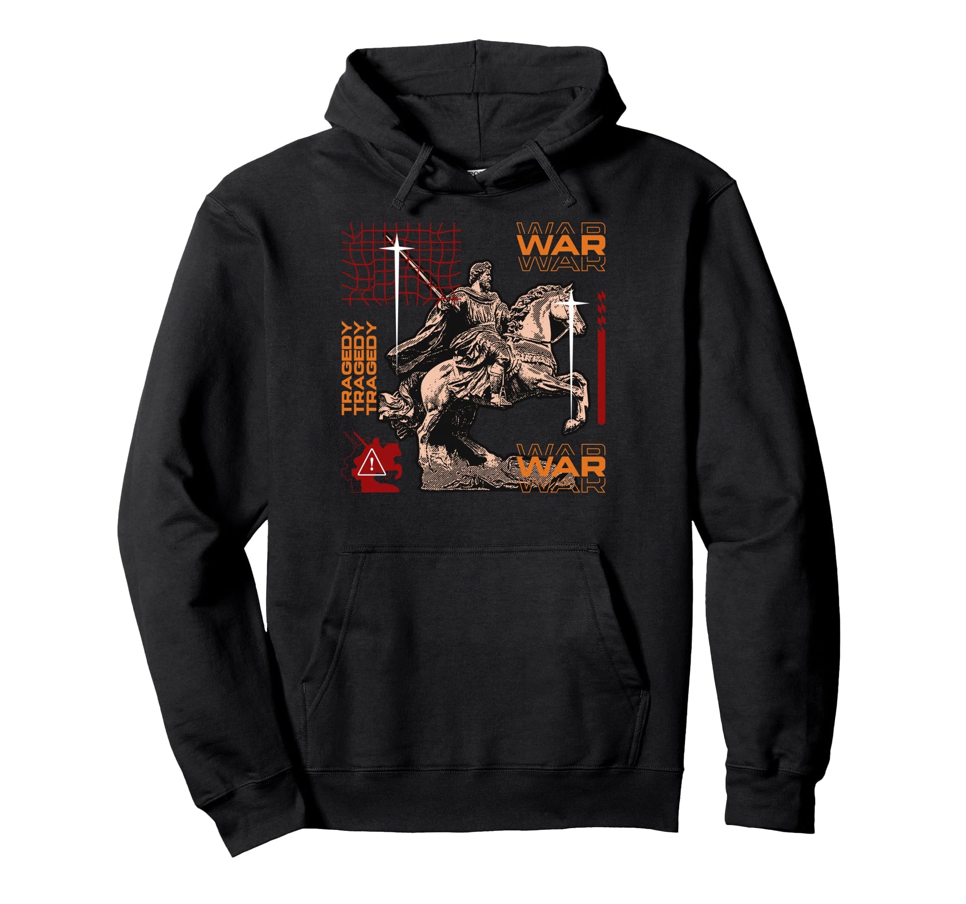 Y2K Warrior Bold Urban Graffiti Hoodie - Casual Everyday Wear for Adults - T-Shirt, Sweatshirt, Hoodie