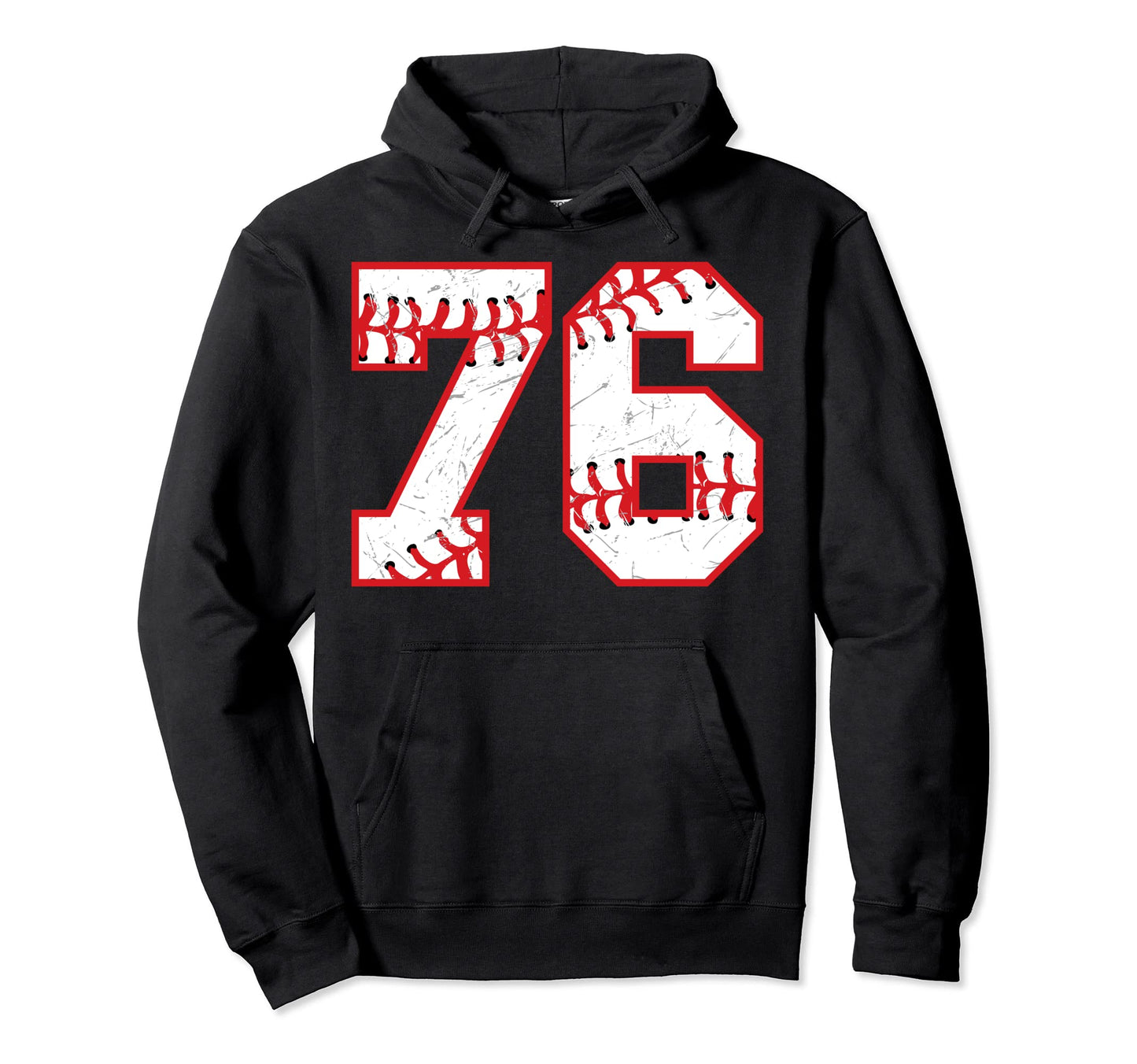 76 Birthday Baseball Theme Bday Party Hoodie - Trendy Graphic Men Women - T-Shirt, Sweatshirt, Hoodie