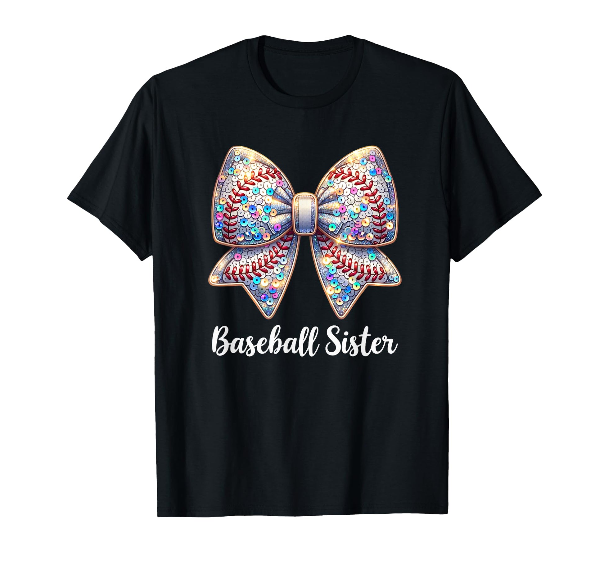Baseball Sister Coquette Bow Cheer T-Shirt - Custom Art Print for Adults - T-Shirt, Sweatshirt, Hoodie