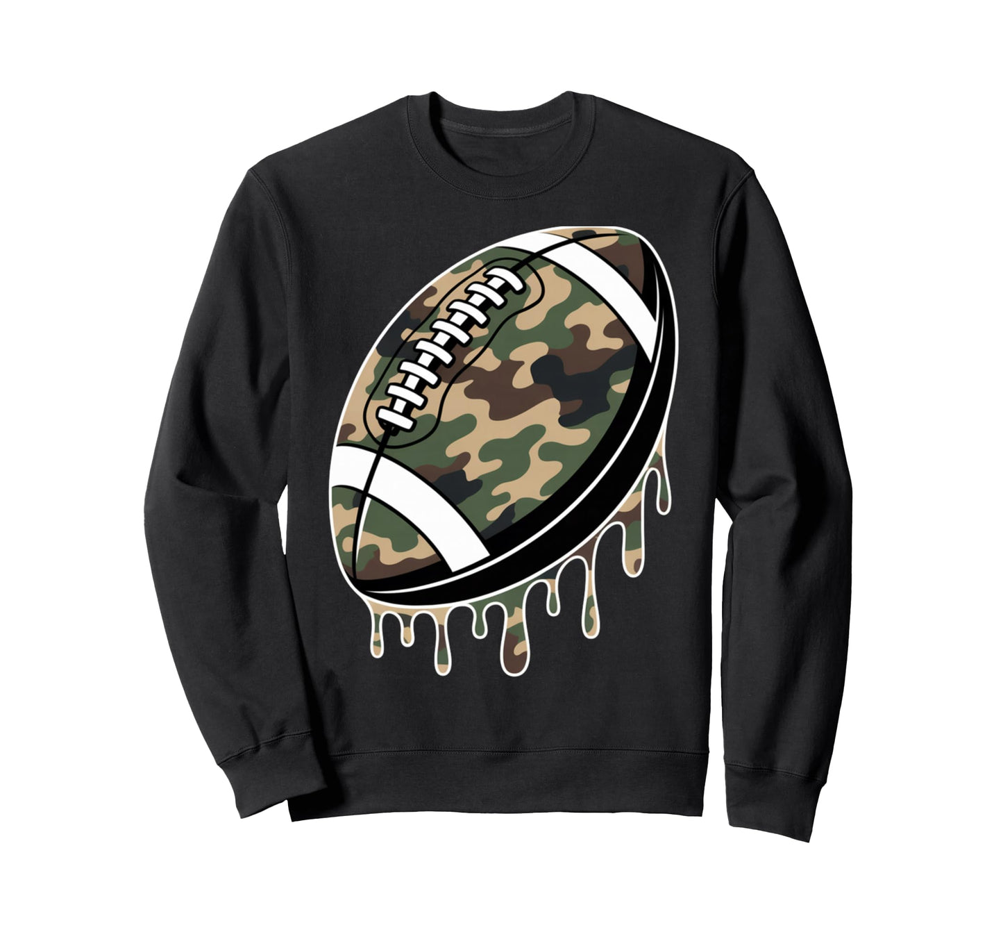 Camo American Football Drip Sweatshirt - Graphic Print Men Women - T-Shirt, Sweatshirt, Hoodie