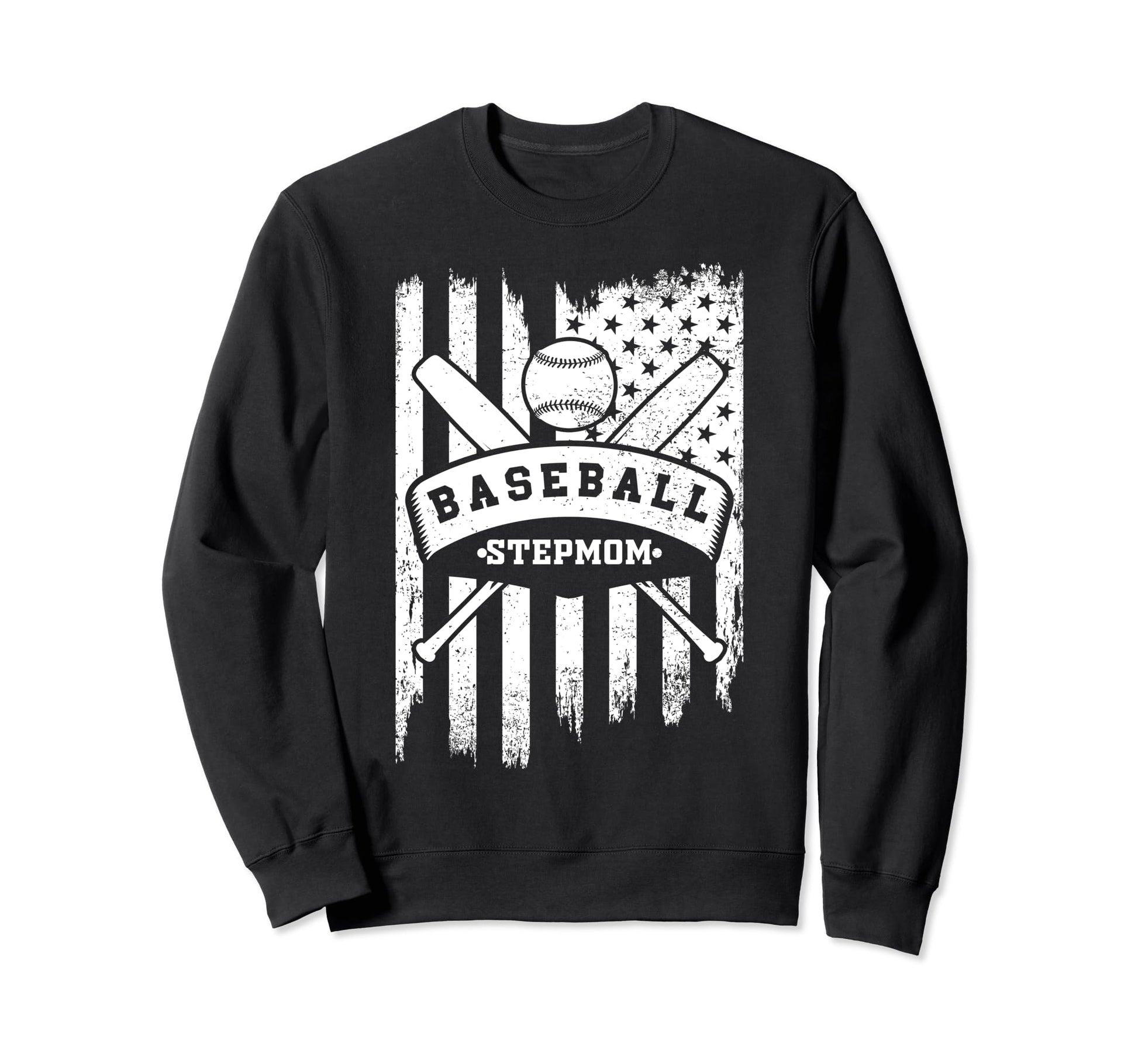 Baseball Stepmom Usa American Sweatshirt - Casual Everyday Wear for Adults - T-Shirt, Sweatshirt, Hoodie