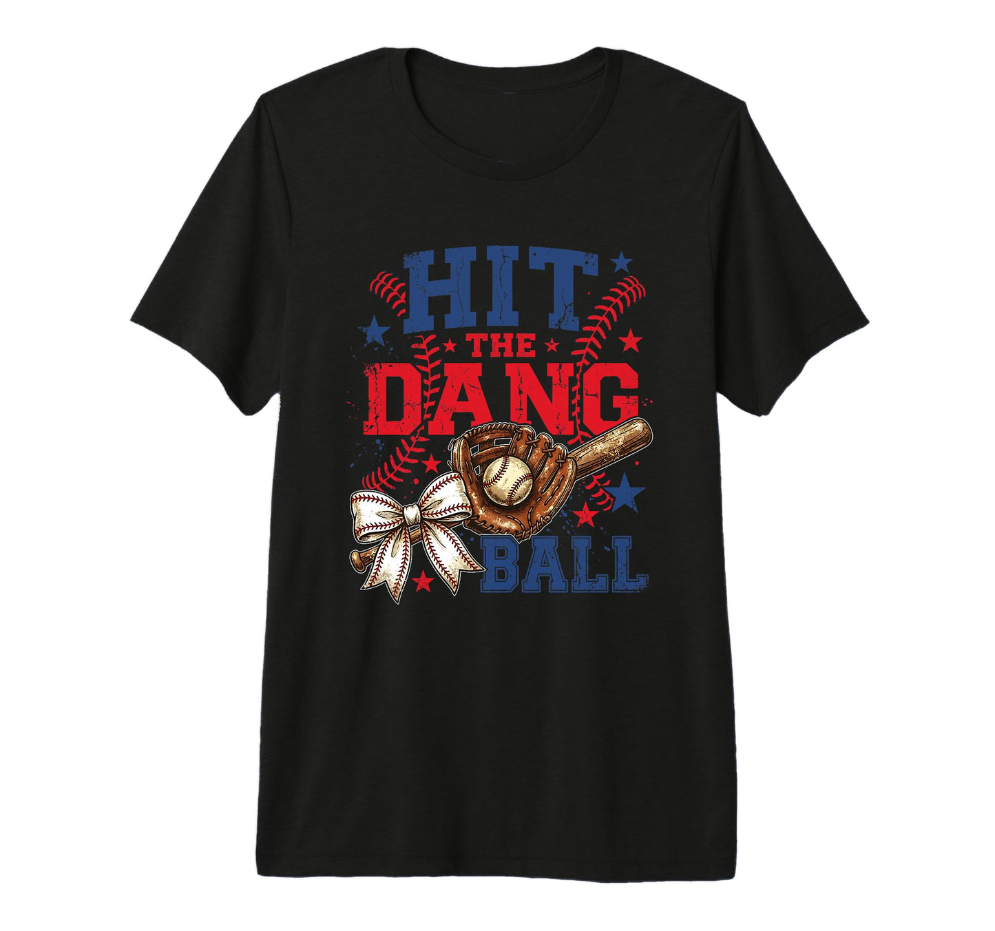 Hit Dang Ball Funny Baseball Mom Bow T-Shirt - Trendy Graphic Unisex - T-Shirt, Sweatshirt, Hoodie